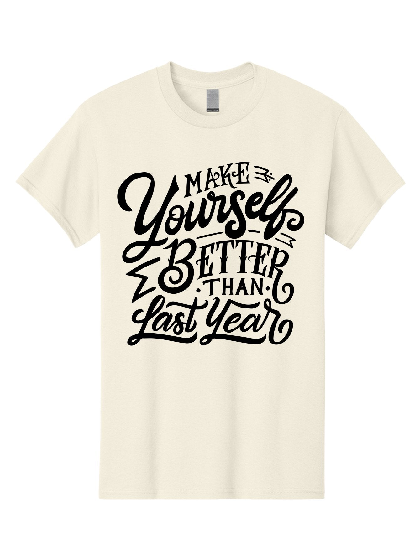 Make-Yourself-Better Men'S Graphic Tee, 100% Cotton, Comfortable Casual Summer Wear, Machine Washable, Inspirational Quote, Motivational Phrase, Self-Improvement, Personal Growth, New Year Resolution, Goal Setting, Motivation, Success, Aab252 15