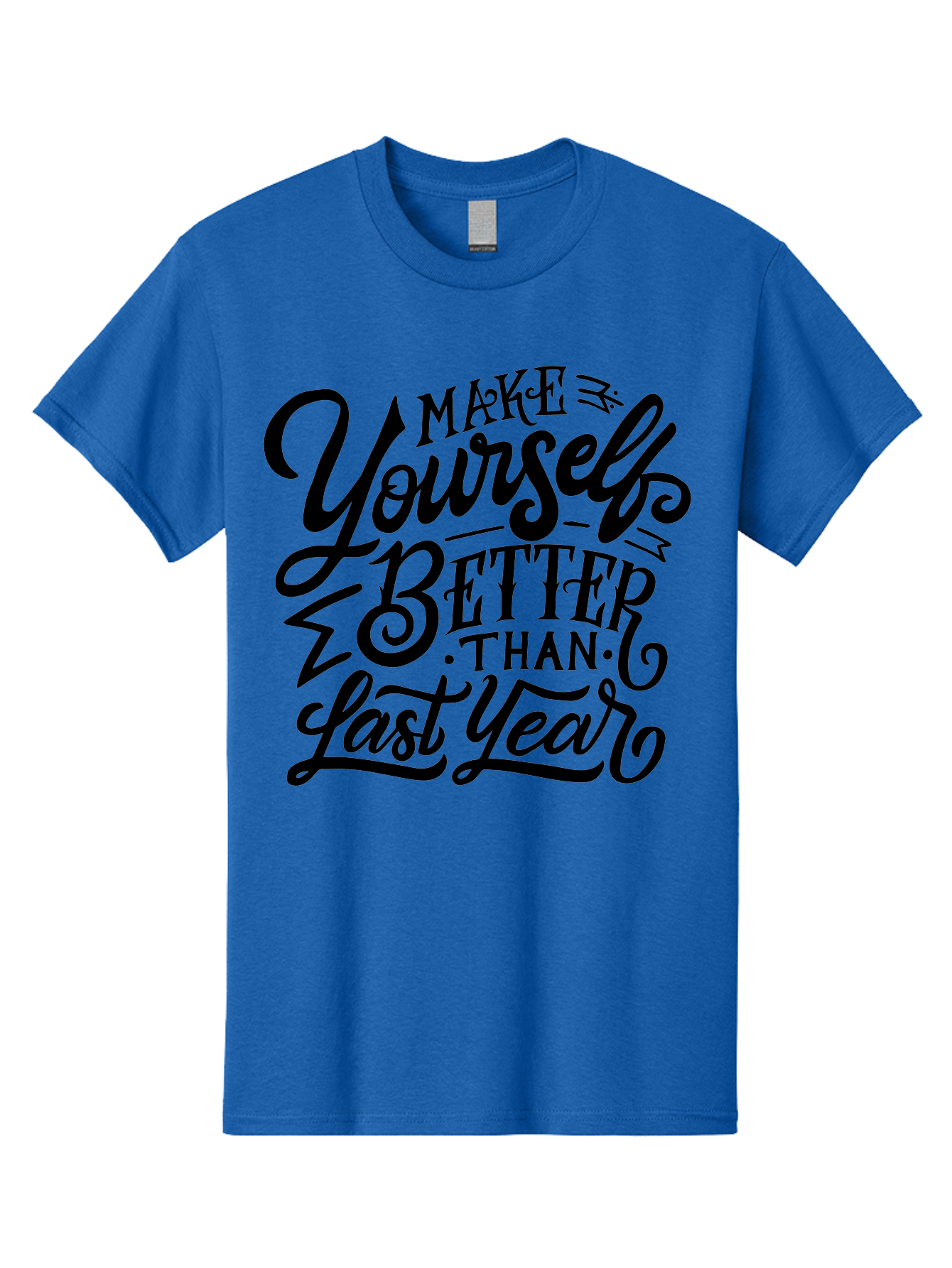 Make-Yourself-Better Men'S Graphic Tee, 100% Cotton, Comfortable Casual Summer Wear, Machine Washable, Inspirational Quote, Motivational Phrase, Self-Improvement, Personal Growth, New Year Resolution, Goal Setting, Motivation, Success, Aab252 25