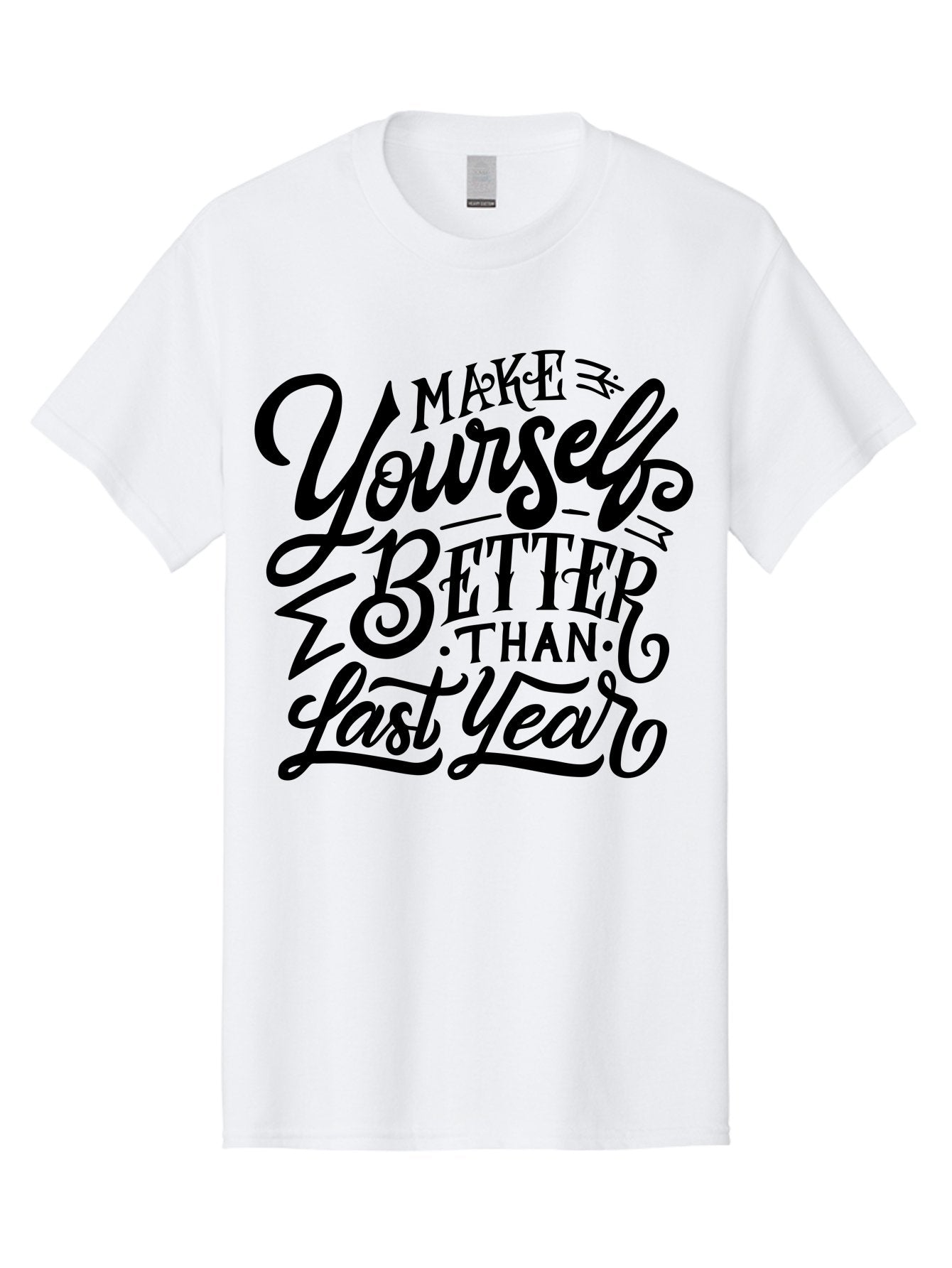 Make-Yourself-Better Men'S Graphic Tee, 100% Cotton, Comfortable Casual Summer Wear, Machine Washable, Inspirational Quote, Motivational Phrase, Self-Improvement, Personal Growth, New Year Resolution, Goal Setting, Motivation, Success, Aab252 8