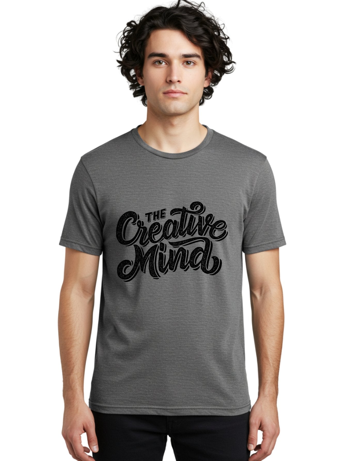 The-Creative-Mind Men'S Graphic Tee, 100% Cotton, Comfortable Casual Summer Wear, Machine Washable, Creative Thinking, Artistic Expression, Imagination, Inspiration, Motivational Quote, Artistic Typography, Creative Design Aab254 22