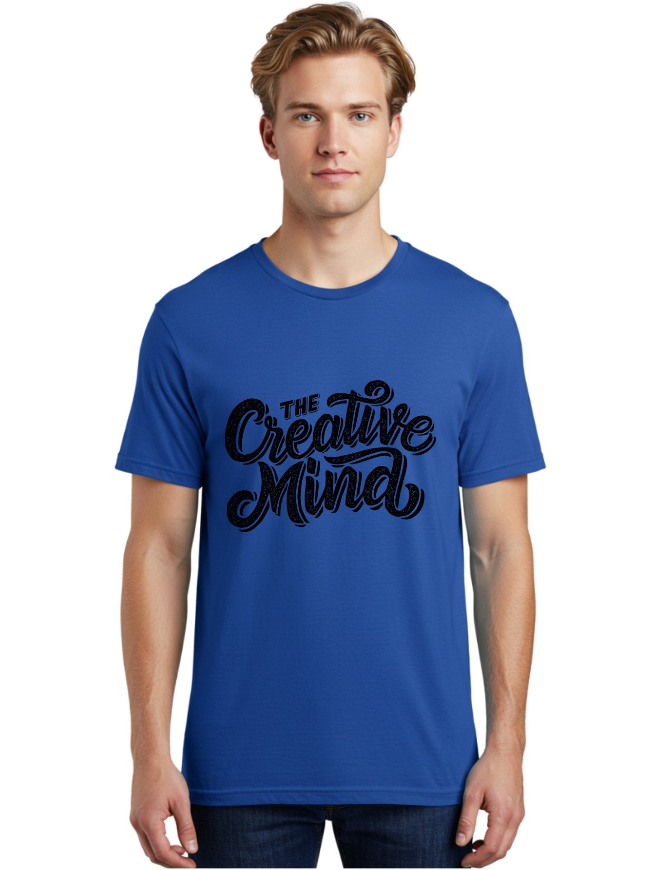 The-Creative-Mind Men'S Graphic Tee, 100% Cotton, Comfortable Casual Summer Wear, Machine Washable, Creative Thinking, Artistic Expression, Imagination, Inspiration, Motivational Quote, Artistic Typography, Creative Design Aab254 30