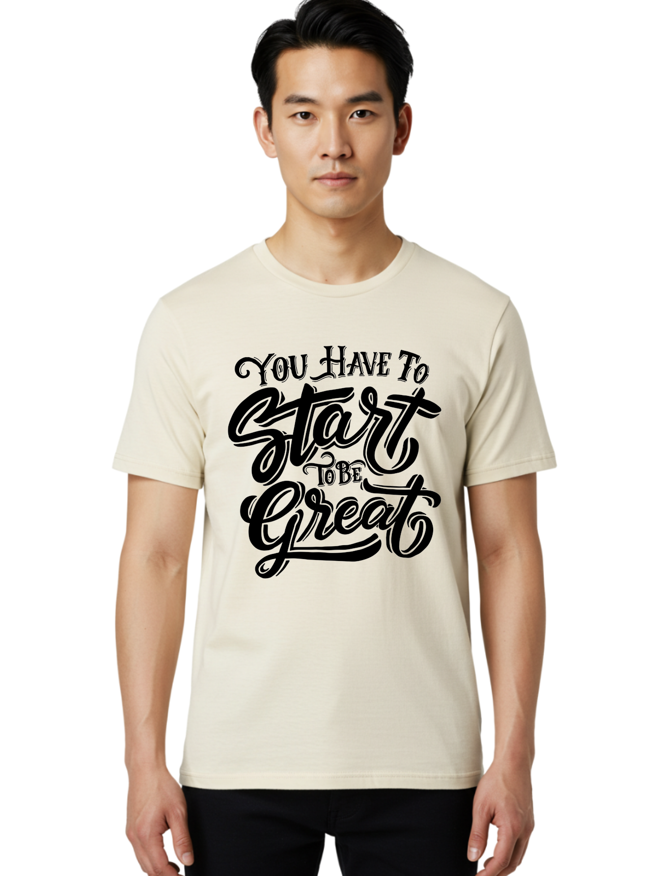 You-Have-To-Start-To-Be-Great-1 Men'S Graphic Tee, 100% Cotton, Comfortable Casual Summer Wear, Machine Washable, Motivational Quote, Inspiration, Success, Positivity, Self-Improvement, Empowerment, You Have To Start To Be Great, Aab255 18