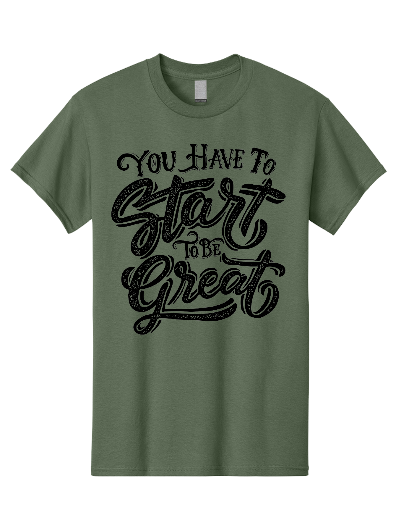 You-Have-To-Start-To-Be-Great Men'S Graphic Tee, 100% Cotton, Comfortable Casual Summer Wear, Machine Washable, Motivational Quote, Inspirational Words, Success Mantra, Achievement Motivation, Positive Affirmation, Great Start, Aab256 9