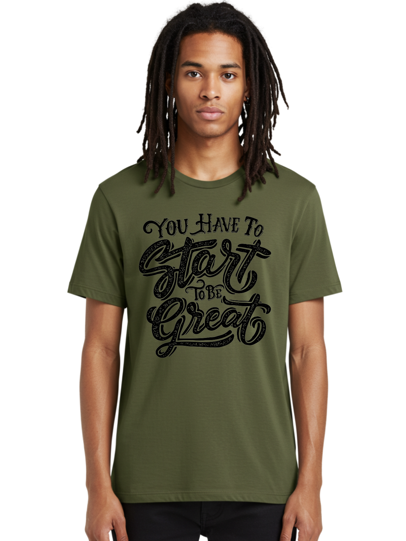 You-Have-To-Start-To-Be-Great Men'S Graphic Tee, 100% Cotton, Comfortable Casual Summer Wear, Machine Washable, Motivational Quote, Inspirational Words, Success Mantra, Achievement Motivation, Positive Affirmation, Great Start, Aab256 10