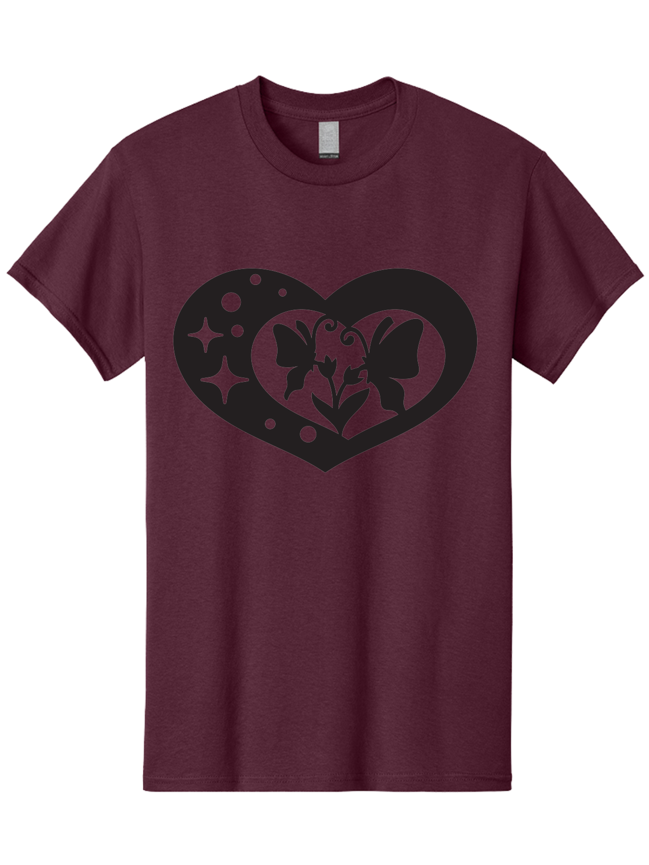 Butterfly-Heart Men'S Graphic Tee, 100% Cotton, Comfortable Casual Summer Wear, Machine Washable, Heart Shape, Butterfly Silhouette, Floral Design, Whimsical Graphics, Decorative Art, Symbolic Heart, Nature-Inspired, Mystical Charm, Aab259 13