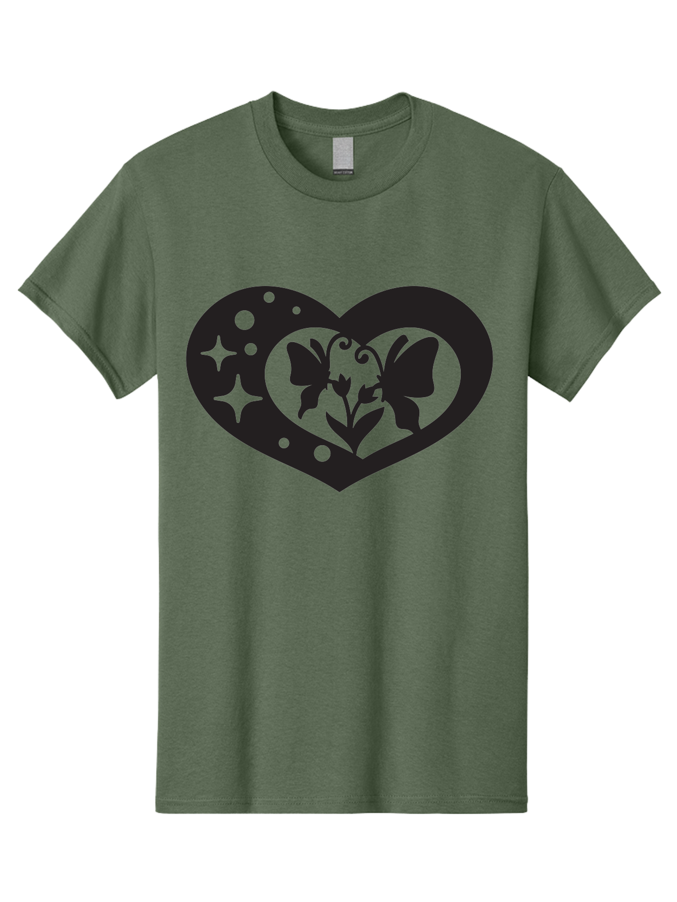 Butterfly-Heart Men'S Graphic Tee, 100% Cotton, Comfortable Casual Summer Wear, Machine Washable, Heart Shape, Butterfly Silhouette, Floral Design, Whimsical Graphics, Decorative Art, Symbolic Heart, Nature-Inspired, Mystical Charm, Aab259 15
