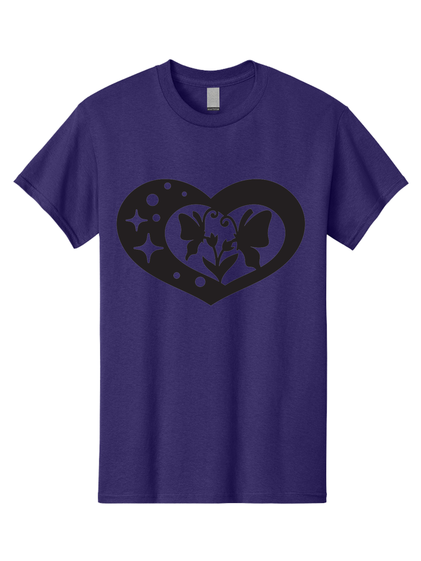 Butterfly-Heart Men'S Graphic Tee, 100% Cotton, Comfortable Casual Summer Wear, Machine Washable, Heart Shape, Butterfly Silhouette, Floral Design, Whimsical Graphics, Decorative Art, Symbolic Heart, Nature-Inspired, Mystical Charm, Aab259 21