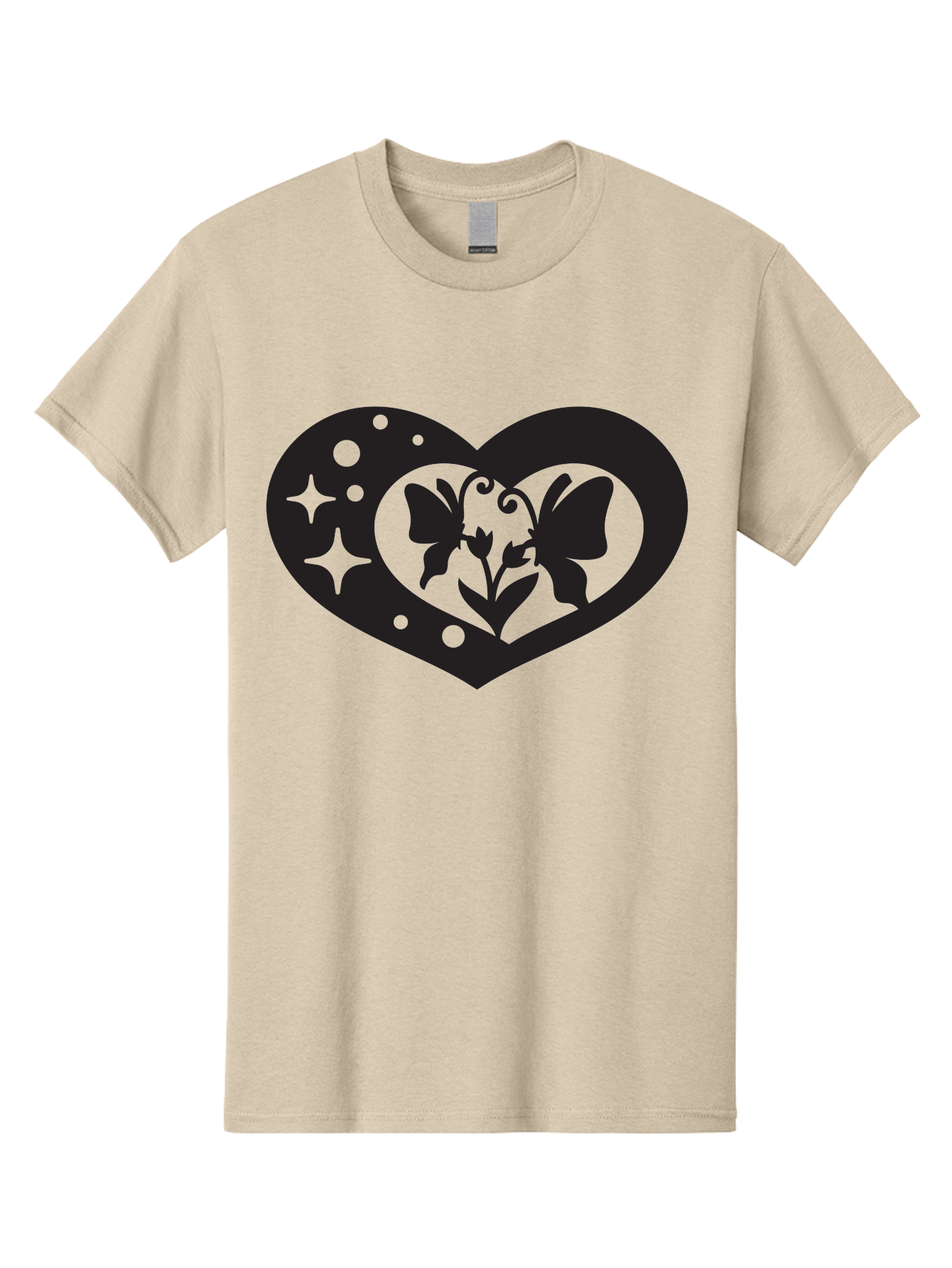 Butterfly-Heart Men'S Graphic Tee, 100% Cotton, Comfortable Casual Summer Wear, Machine Washable, Heart Shape, Butterfly Silhouette, Floral Design, Whimsical Graphics, Decorative Art, Symbolic Heart, Nature-Inspired, Mystical Charm, Aab259 27
