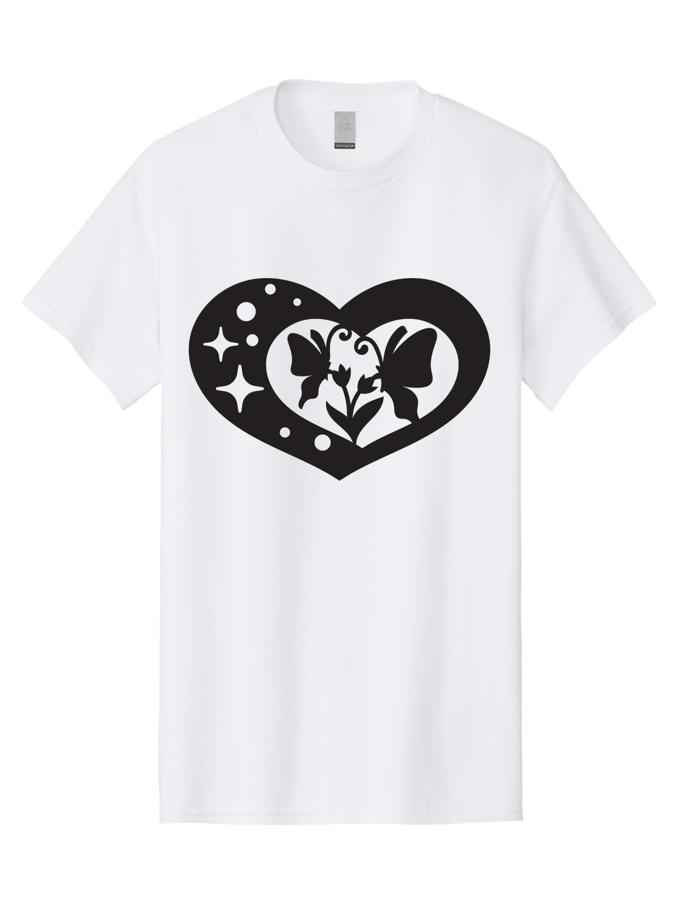 Butterfly-Heart Men'S Graphic Tee, 100% Cotton, Comfortable Casual Summer Wear, Machine Washable, Heart Shape, Butterfly Silhouette, Floral Design, Whimsical Graphics, Decorative Art, Symbolic Heart, Nature-Inspired, Mystical Charm, Aab259 29