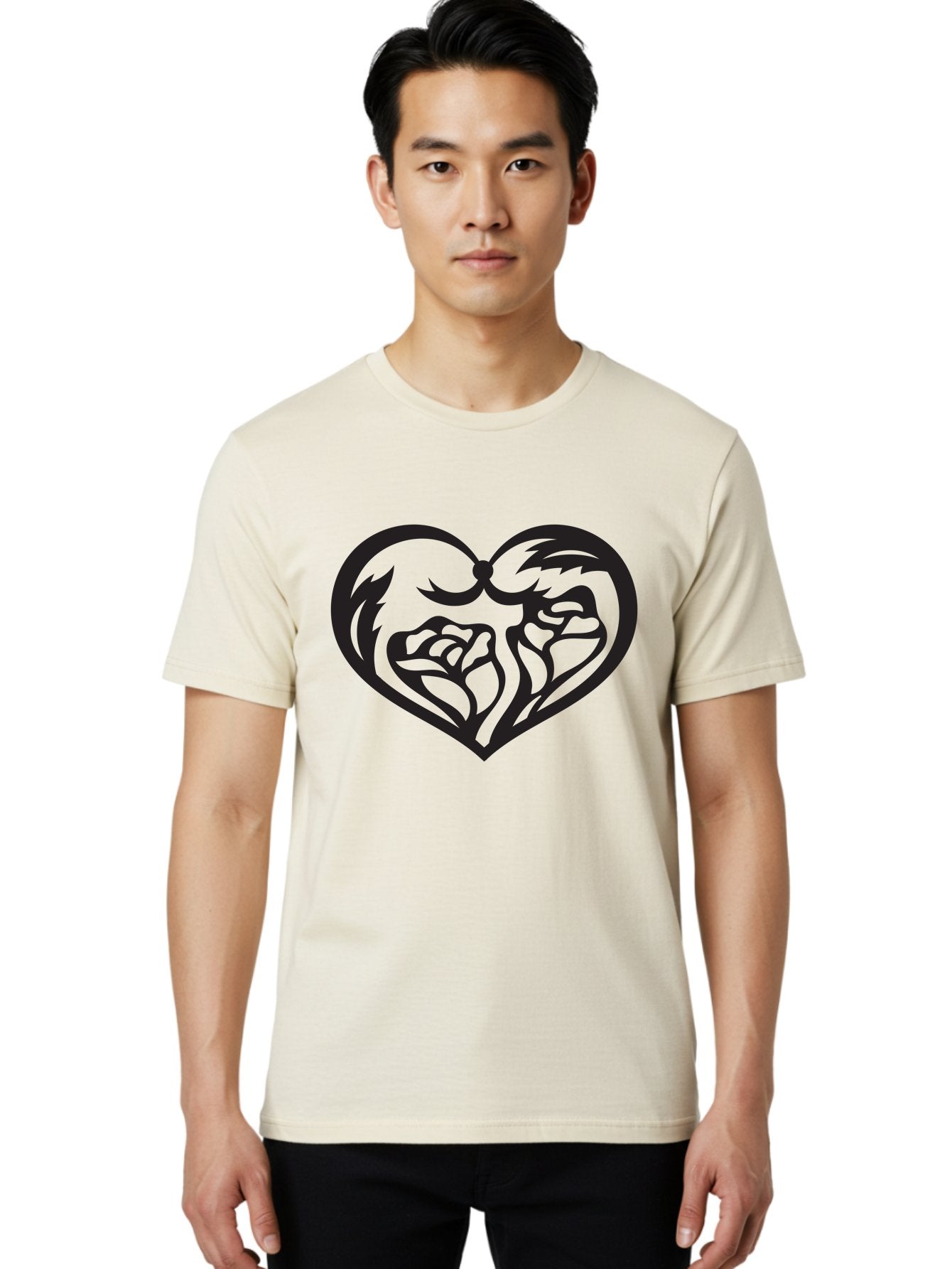 Clenched-Fists-Heart Men'S Graphic Tee, 100% Cotton, Comfortable Casual Summer Wear, Machine Washable, Clenched Fists, Heart Symbol, Strength, Power Symbol, Boxing Gloves, Aggression, Boxing Inspiration, Heart Art, Fist Bump Symbol, Aab260 20