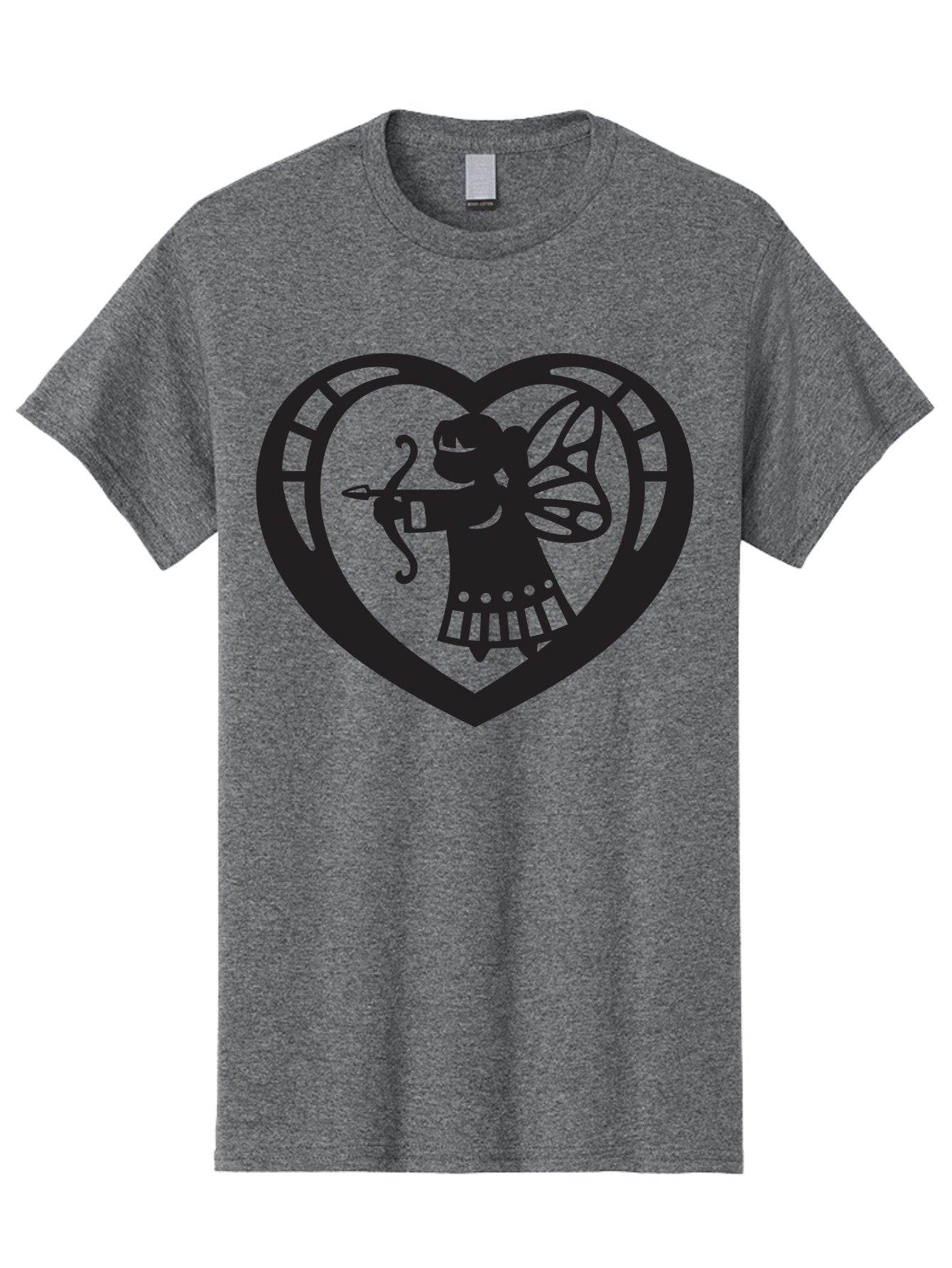 Cupid-1 Men'S Graphic Tee, 100% Cotton, Comfortable Casual Summer Wear, Machine Washable, Cupid Silhouette, Cupid With Bow And Arrow, Heart Shape, Valentines Day Symbol, Love Icon, Cherub Figure, Winged Character, Romantic Emblem, Aab261 12