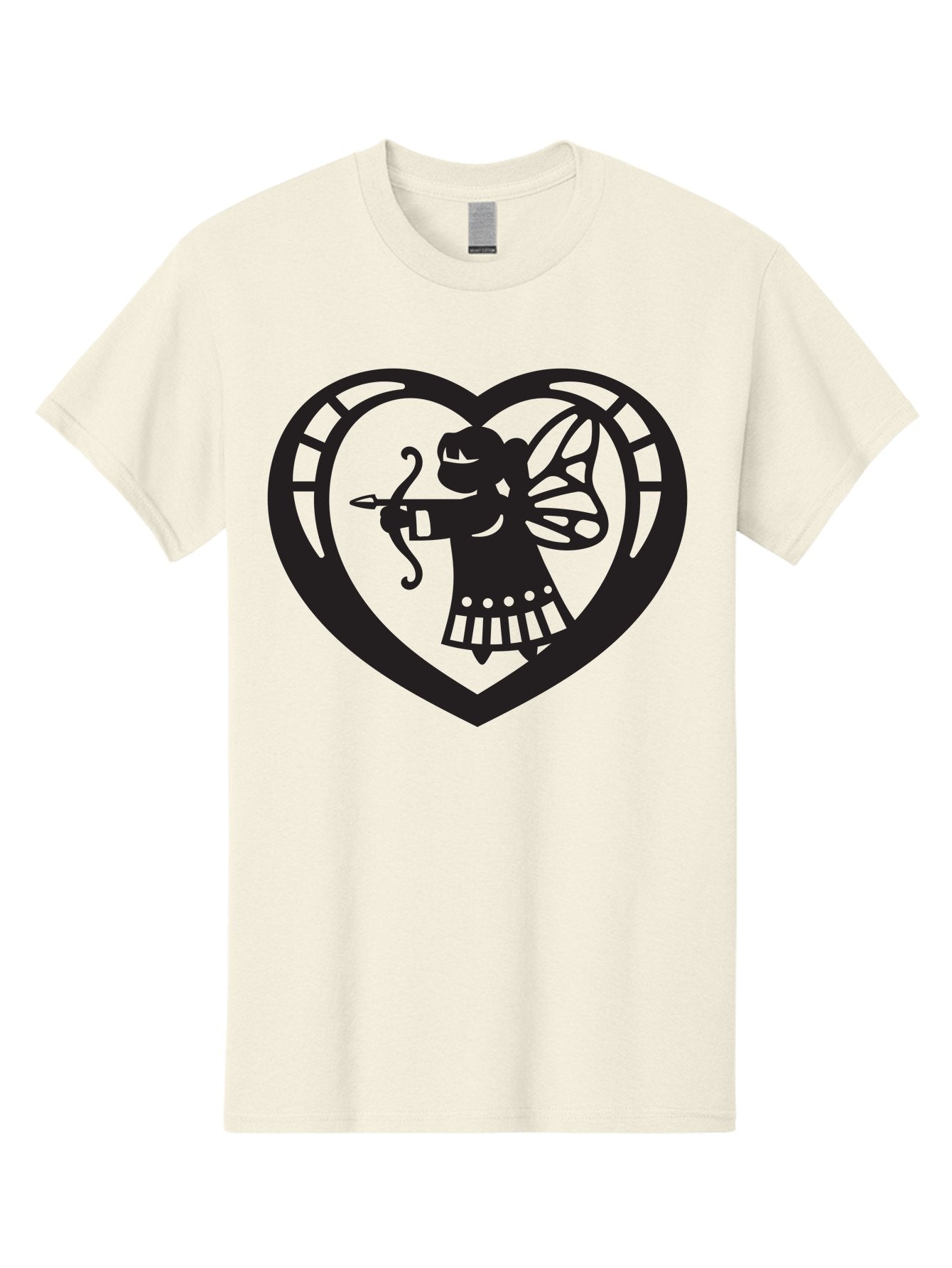 Cupid-1 Men'S Graphic Tee, 100% Cotton, Comfortable Casual Summer Wear, Machine Washable, Cupid Silhouette, Cupid With Bow And Arrow, Heart Shape, Valentines Day Symbol, Love Icon, Cherub Figure, Winged Character, Romantic Emblem, Aab261 15