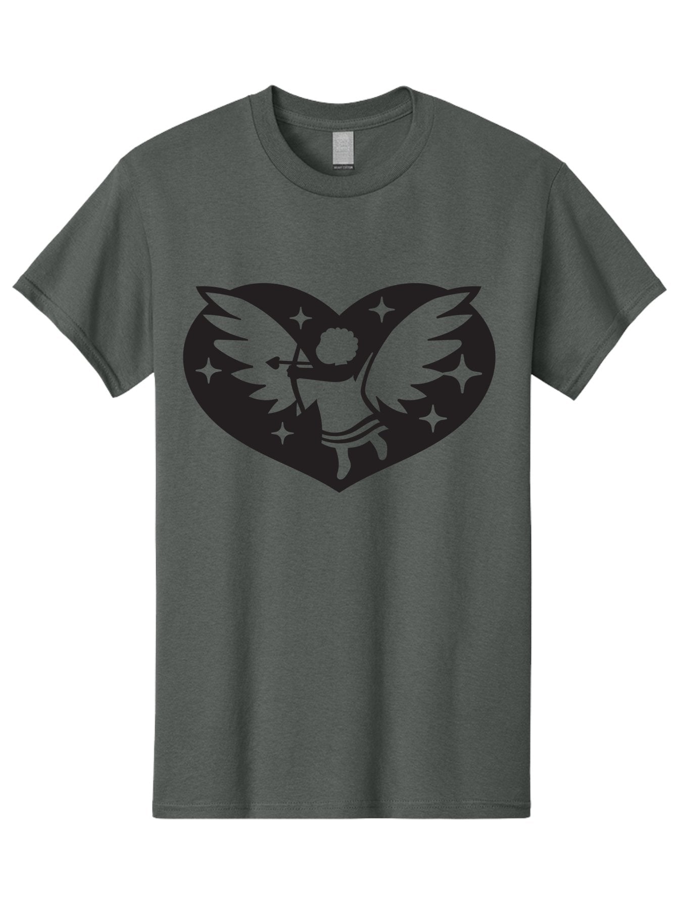 Cupid-Heart Men'S Graphic Tee, 100% Cotton, Comfortable Casual Summer Wear, Machine Washable, Cupid With Bow And Arrow, Heart Shape, Winged Cherub, Love Symbol, Valentines Day, Romance, Stars, Mythological Figure, Love Heart Aab262 6