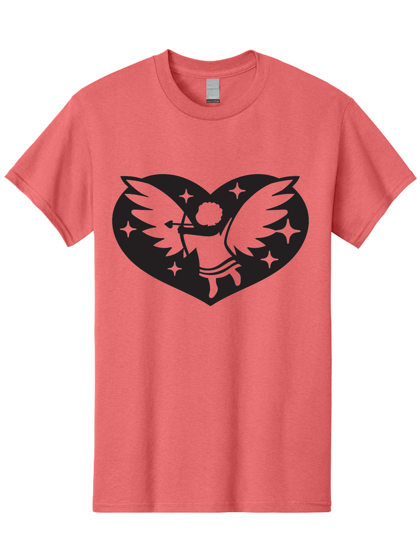 Cupid-Heart Men'S Graphic Tee, 100% Cotton, Comfortable Casual Summer Wear, Machine Washable, Cupid With Bow And Arrow, Heart Shape, Winged Cherub, Love Symbol, Valentines Day, Romance, Stars, Mythological Figure, Love Heart Aab262 5