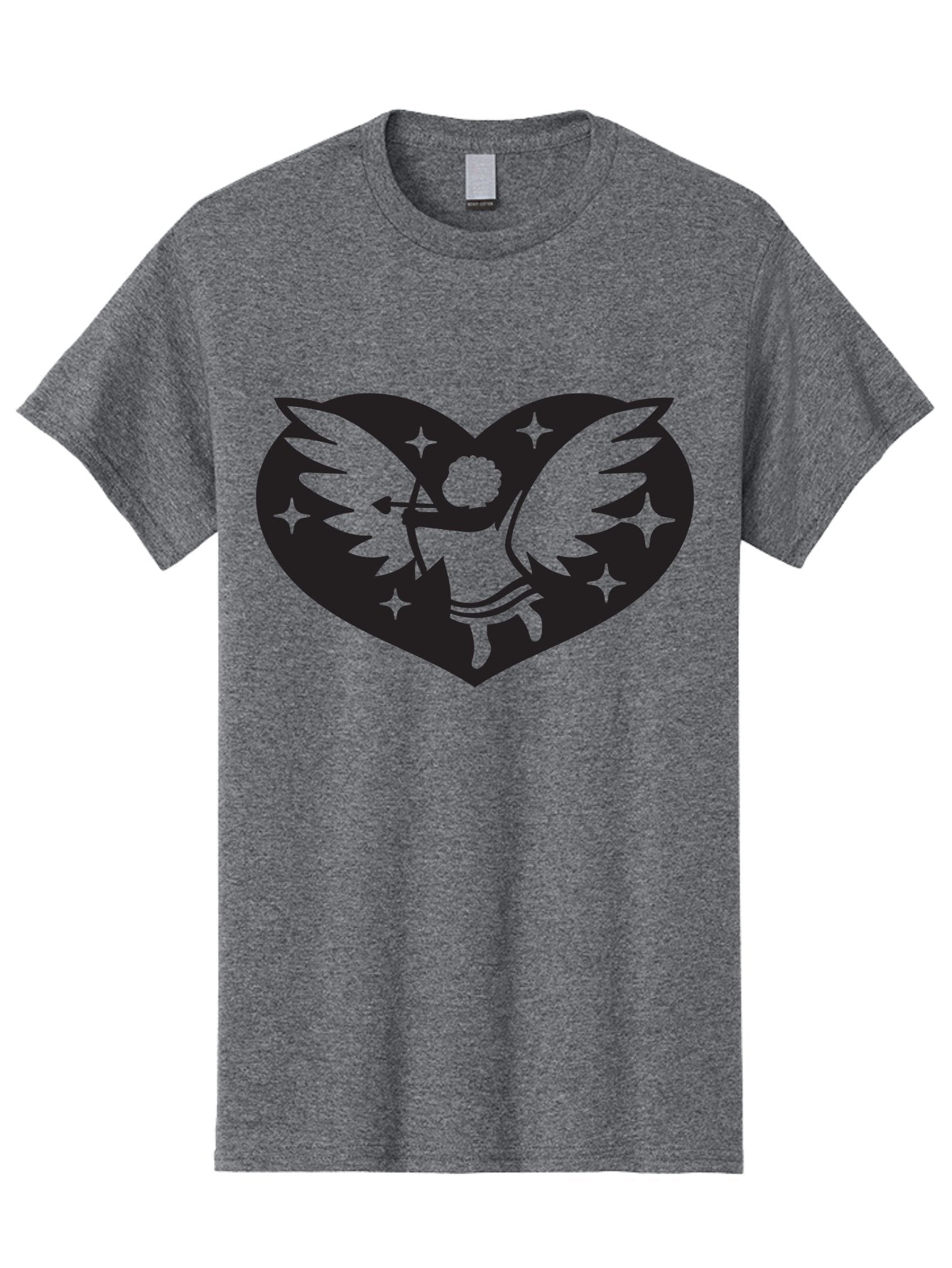 Cupid-Heart Men'S Graphic Tee, 100% Cotton, Comfortable Casual Summer Wear, Machine Washable, Cupid With Bow And Arrow, Heart Shape, Winged Cherub, Love Symbol, Valentines Day, Romance, Stars, Mythological Figure, Love Heart Aab262 13