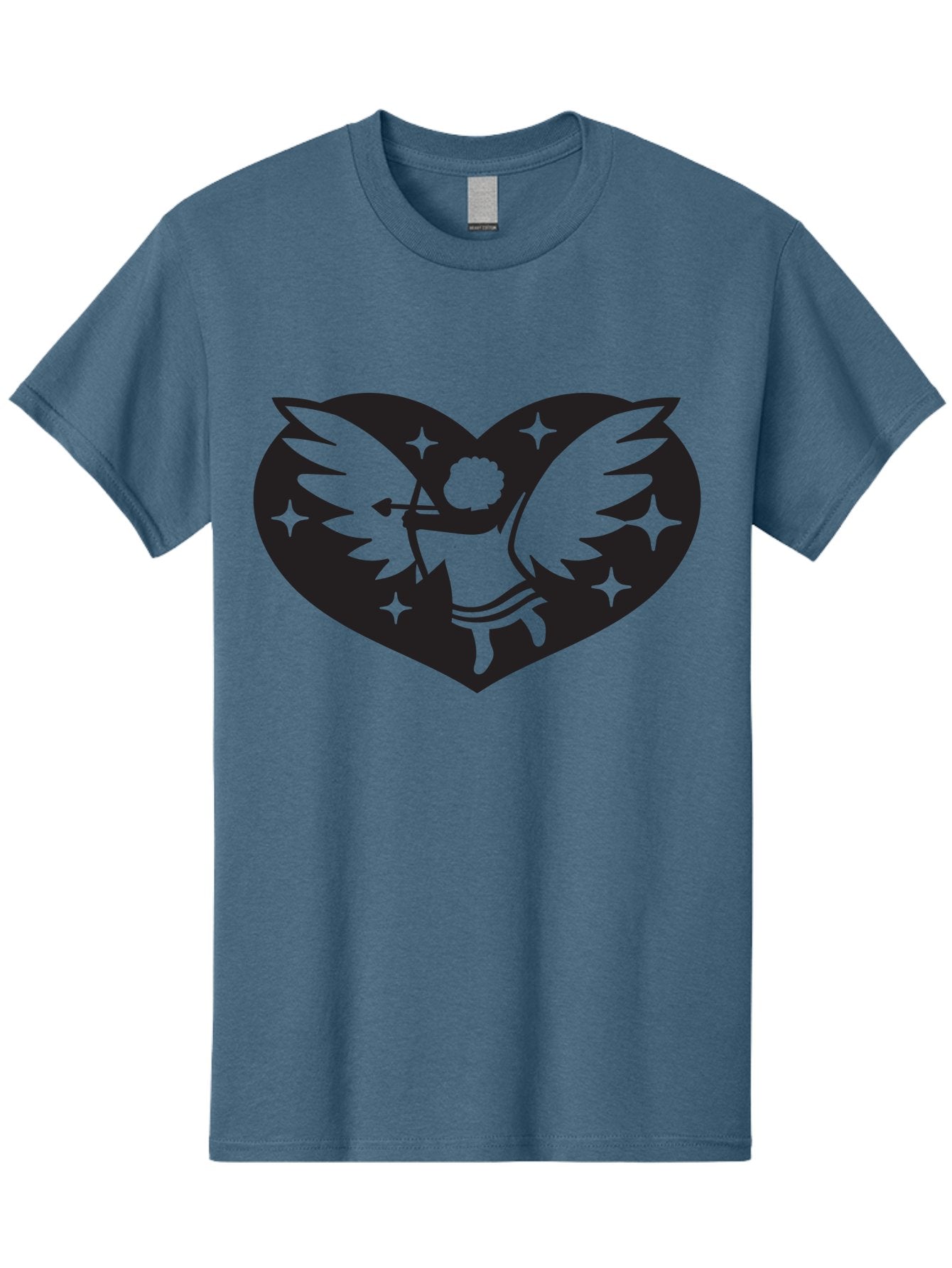 Cupid-Heart Men'S Graphic Tee, 100% Cotton, Comfortable Casual Summer Wear, Machine Washable, Cupid With Bow And Arrow, Heart Shape, Winged Cherub, Love Symbol, Valentines Day, Romance, Stars, Mythological Figure, Love Heart Aab262 15