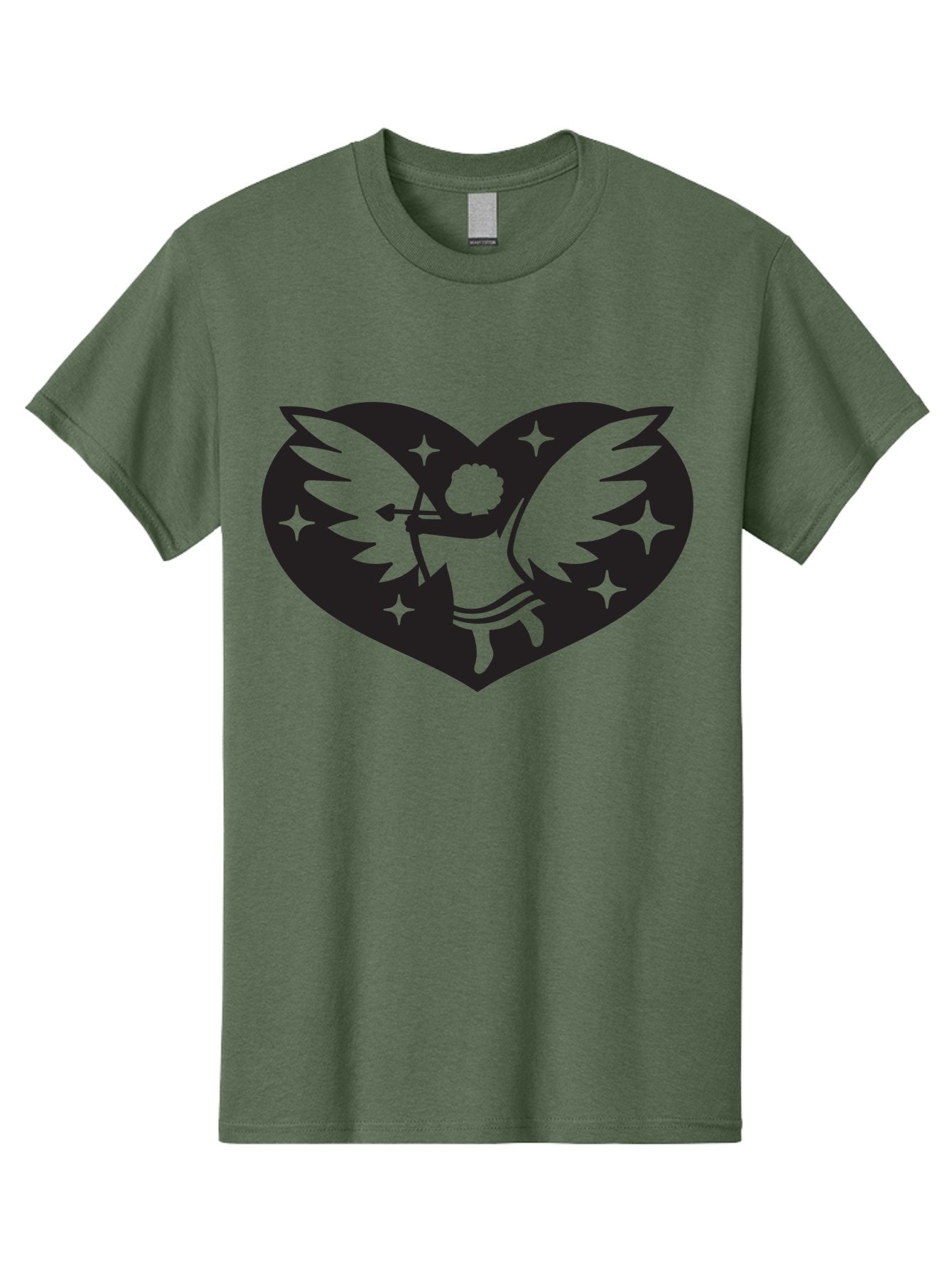 Cupid-Heart Men'S Graphic Tee, 100% Cotton, Comfortable Casual Summer Wear, Machine Washable, Cupid With Bow And Arrow, Heart Shape, Winged Cherub, Love Symbol, Valentines Day, Romance, Stars, Mythological Figure, Love Heart Aab262 9