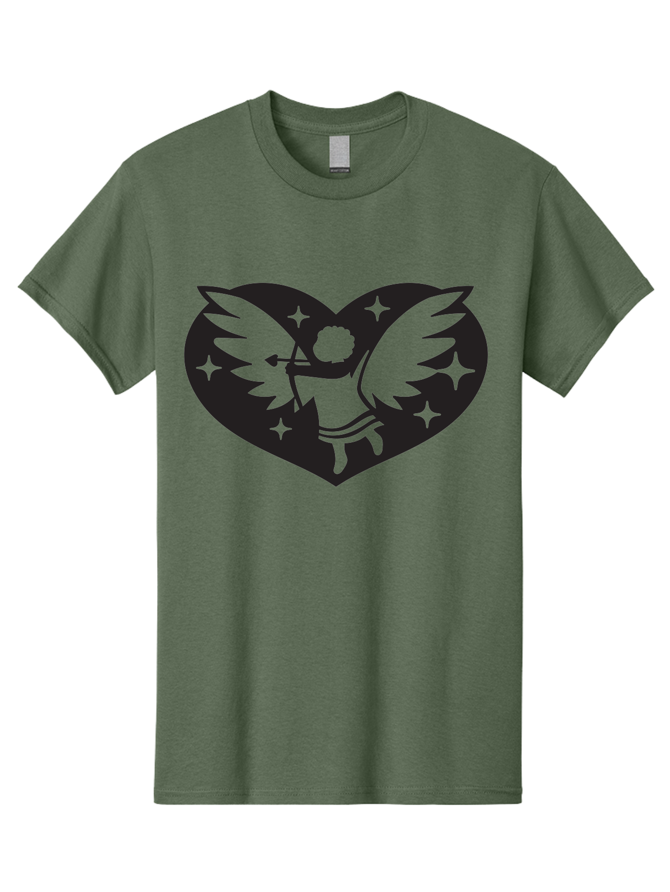 Cupid-Heart Men'S Graphic Tee, 100% Cotton, Comfortable Casual Summer Wear, Machine Washable, Cupid With Bow And Arrow, Heart Shape, Winged Cherub, Love Symbol, Valentines Day, Romance, Stars, Mythological Figure, Love Heart Aab262 15