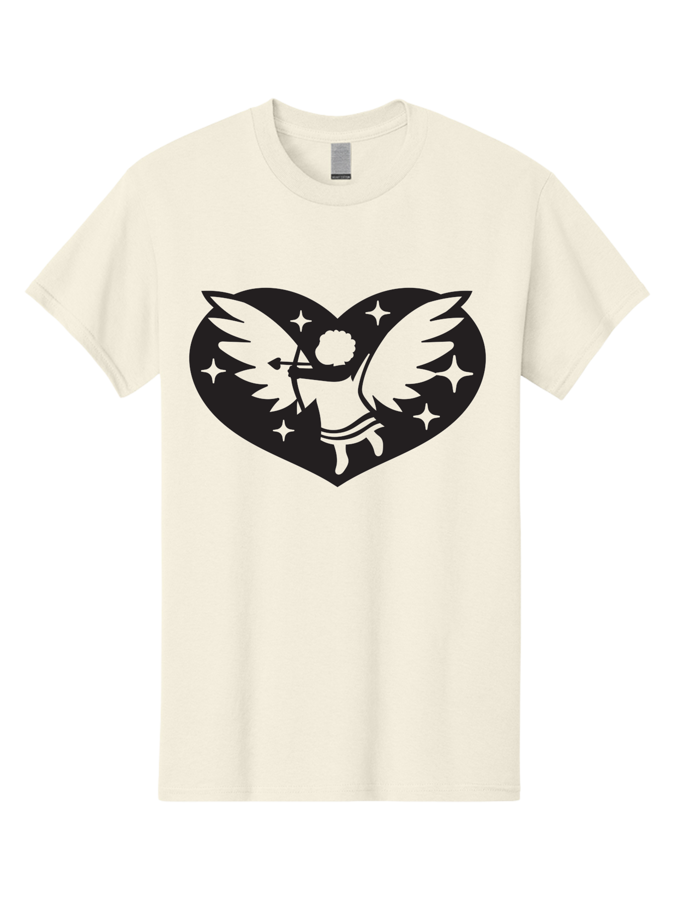 Cupid-Heart Men'S Graphic Tee, 100% Cotton, Comfortable Casual Summer Wear, Machine Washable, Cupid With Bow And Arrow, Heart Shape, Winged Cherub, Love Symbol, Valentines Day, Romance, Stars, Mythological Figure, Love Heart Aab262 17