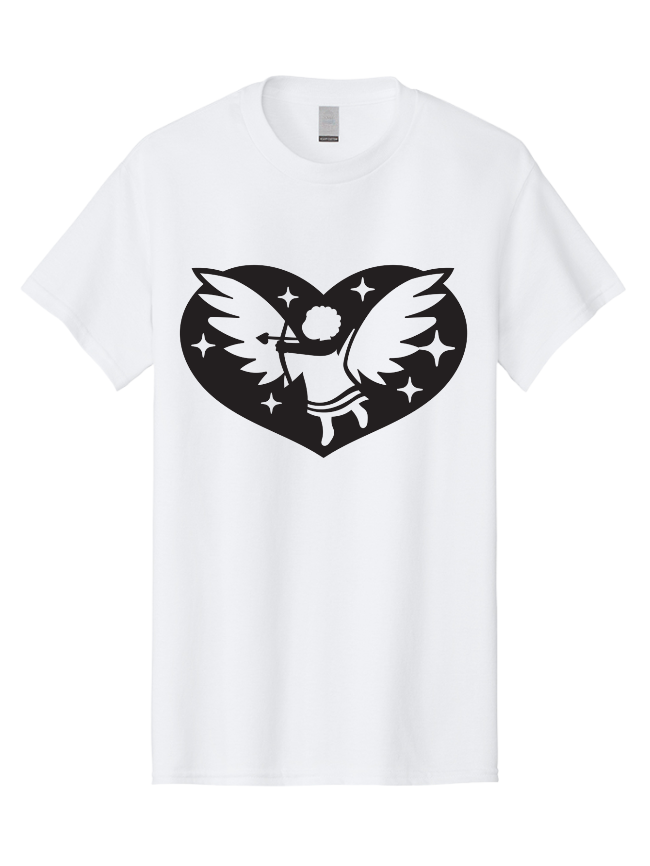 Cupid-Heart Men'S Graphic Tee, 100% Cotton, Comfortable Casual Summer Wear, Machine Washable, Cupid With Bow And Arrow, Heart Shape, Winged Cherub, Love Symbol, Valentines Day, Romance, Stars, Mythological Figure, Love Heart Aab262 29