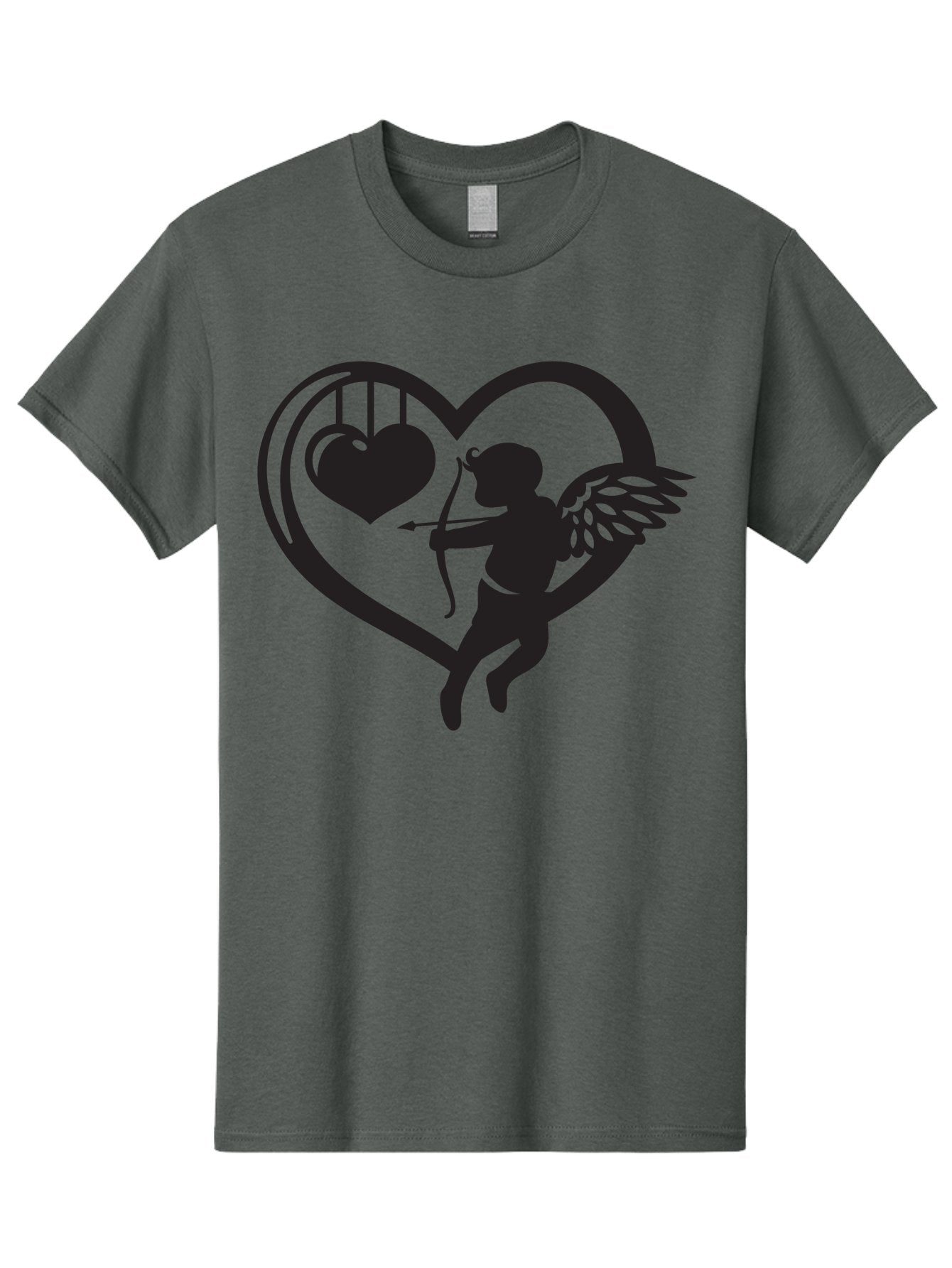 Cupid-With-Bow-And-Arrow Men'S Graphic Tee, 100% Cotton, Comfortable Casual Summer Wear, Machine Washable, Cupid Shooting Arrow, Heart Shape, Love Symbol, Romantic Gesture, Arrow And Heart, Valentine'S Day Icon, Cherub With Bow Aab264 15