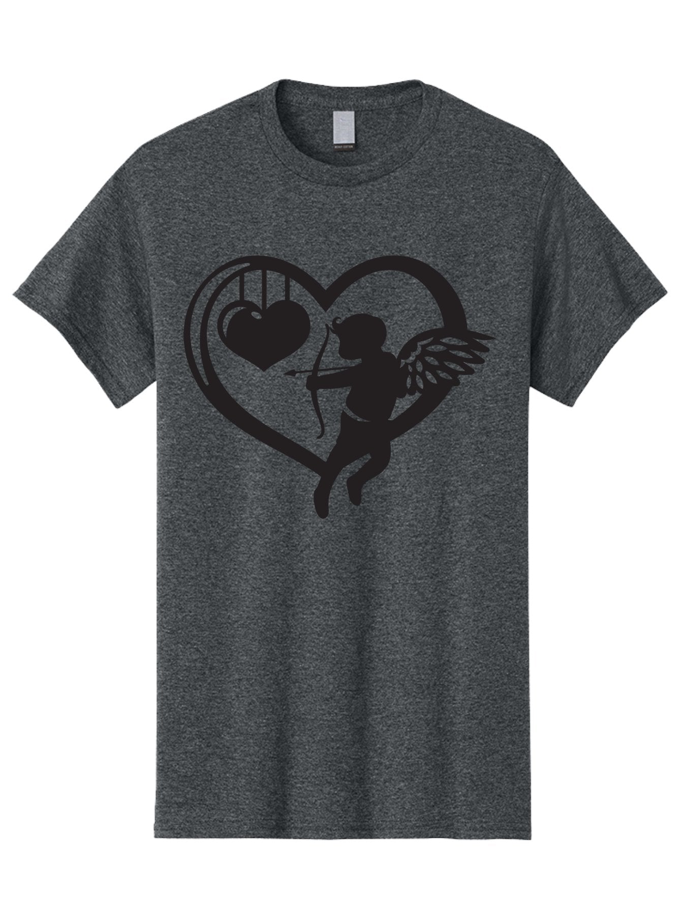 Cupid-With-Bow-And-Arrow Men'S Graphic Tee, 100% Cotton, Comfortable Casual Summer Wear, Machine Washable, Cupid Shooting Arrow, Heart Shape, Love Symbol, Romantic Gesture, Arrow And Heart, Valentine'S Day Icon, Cherub With Bow Aab264 6
