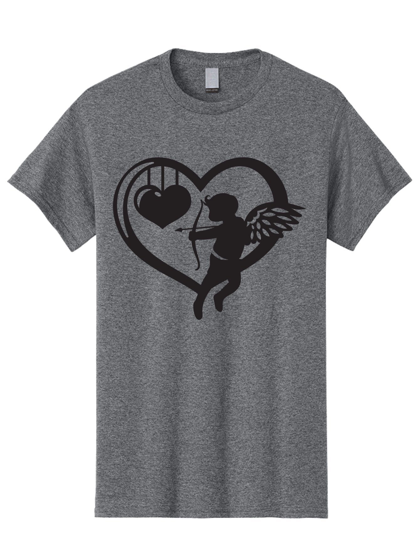 Cupid-With-Bow-And-Arrow Men'S Graphic Tee, 100% Cotton, Comfortable Casual Summer Wear, Machine Washable, Cupid Shooting Arrow, Heart Shape, Love Symbol, Romantic Gesture, Arrow And Heart, Valentine'S Day Icon, Cherub With Bow Aab264 9