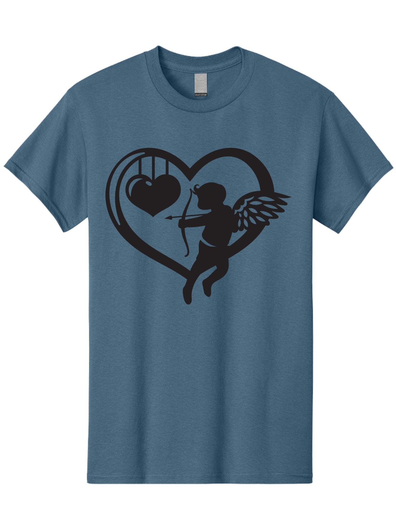 Cupid-With-Bow-And-Arrow Men'S Graphic Tee, 100% Cotton, Comfortable Casual Summer Wear, Machine Washable, Cupid Shooting Arrow, Heart Shape, Love Symbol, Romantic Gesture, Arrow And Heart, Valentine'S Day Icon, Cherub With Bow Aab264 8