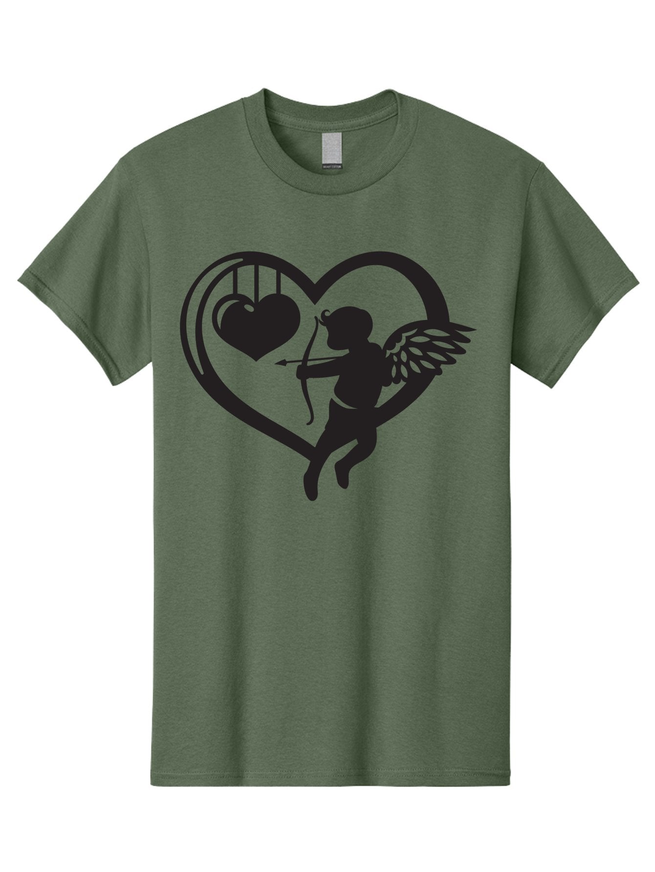 Cupid-With-Bow-And-Arrow Men'S Graphic Tee, 100% Cotton, Comfortable Casual Summer Wear, Machine Washable, Cupid Shooting Arrow, Heart Shape, Love Symbol, Romantic Gesture, Arrow And Heart, Valentine'S Day Icon, Cherub With Bow Aab264 10
