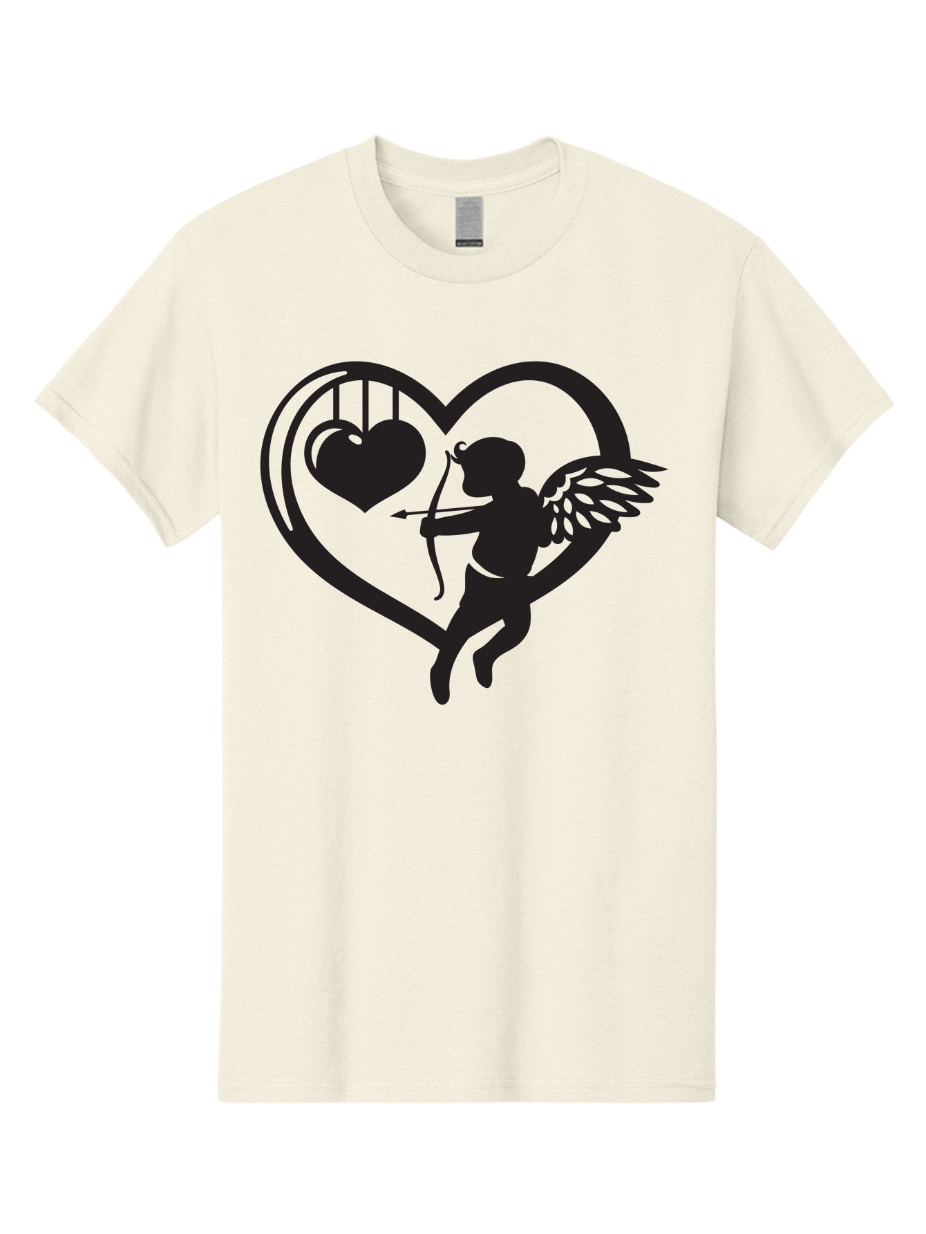 Cupid-With-Bow-And-Arrow Men'S Graphic Tee, 100% Cotton, Comfortable Casual Summer Wear, Machine Washable, Cupid Shooting Arrow, Heart Shape, Love Symbol, Romantic Gesture, Arrow And Heart, Valentine'S Day Icon, Cherub With Bow Aab264 11