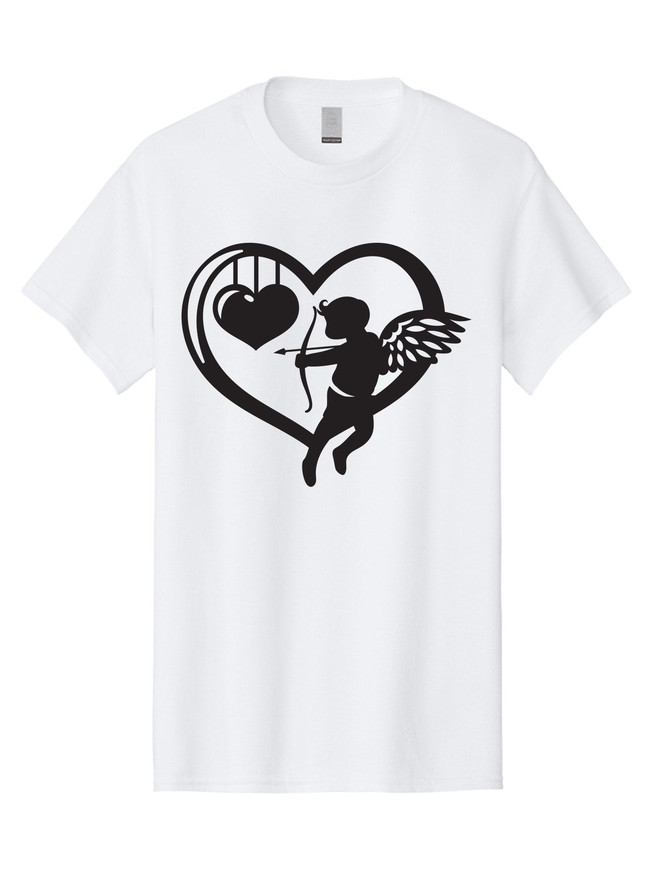Cupid-With-Bow-And-Arrow Men'S Graphic Tee, 100% Cotton, Comfortable Casual Summer Wear, Machine Washable, Cupid Shooting Arrow, Heart Shape, Love Symbol, Romantic Gesture, Arrow And Heart, Valentine'S Day Icon, Cherub With Bow Aab264 13