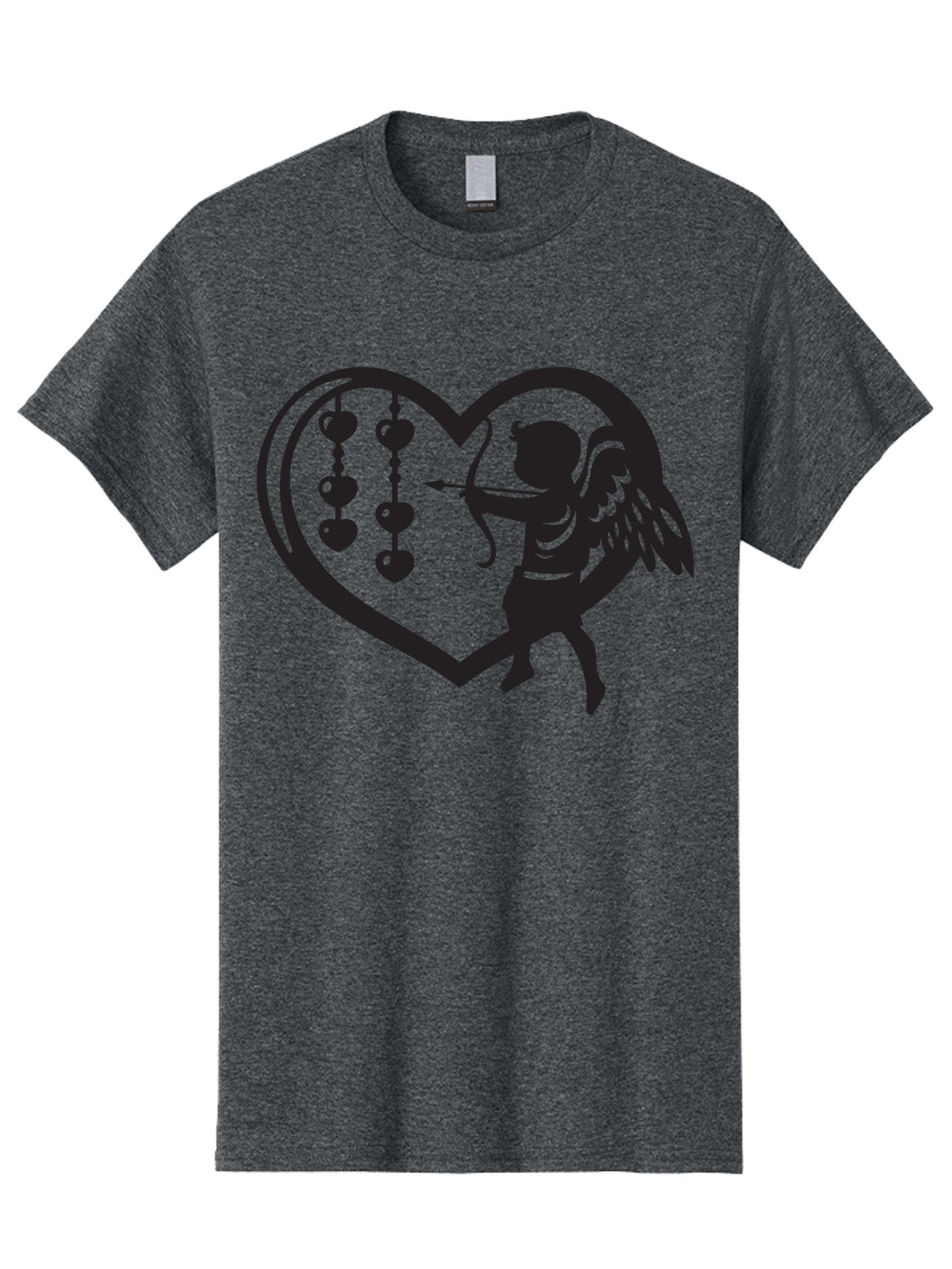Cupid-With-Heart-Shaped-Necklace Men'S Graphic Tee, 100% Cotton, Comfortable Casual Summer Wear, Machine Washable, Cupid Shooting Arrow, Heart-Shaped Frame, Love Symbol, Valentine'S Day Theme, Romantic Gesture, Heart Beads, Winged Cherub Aab266 14