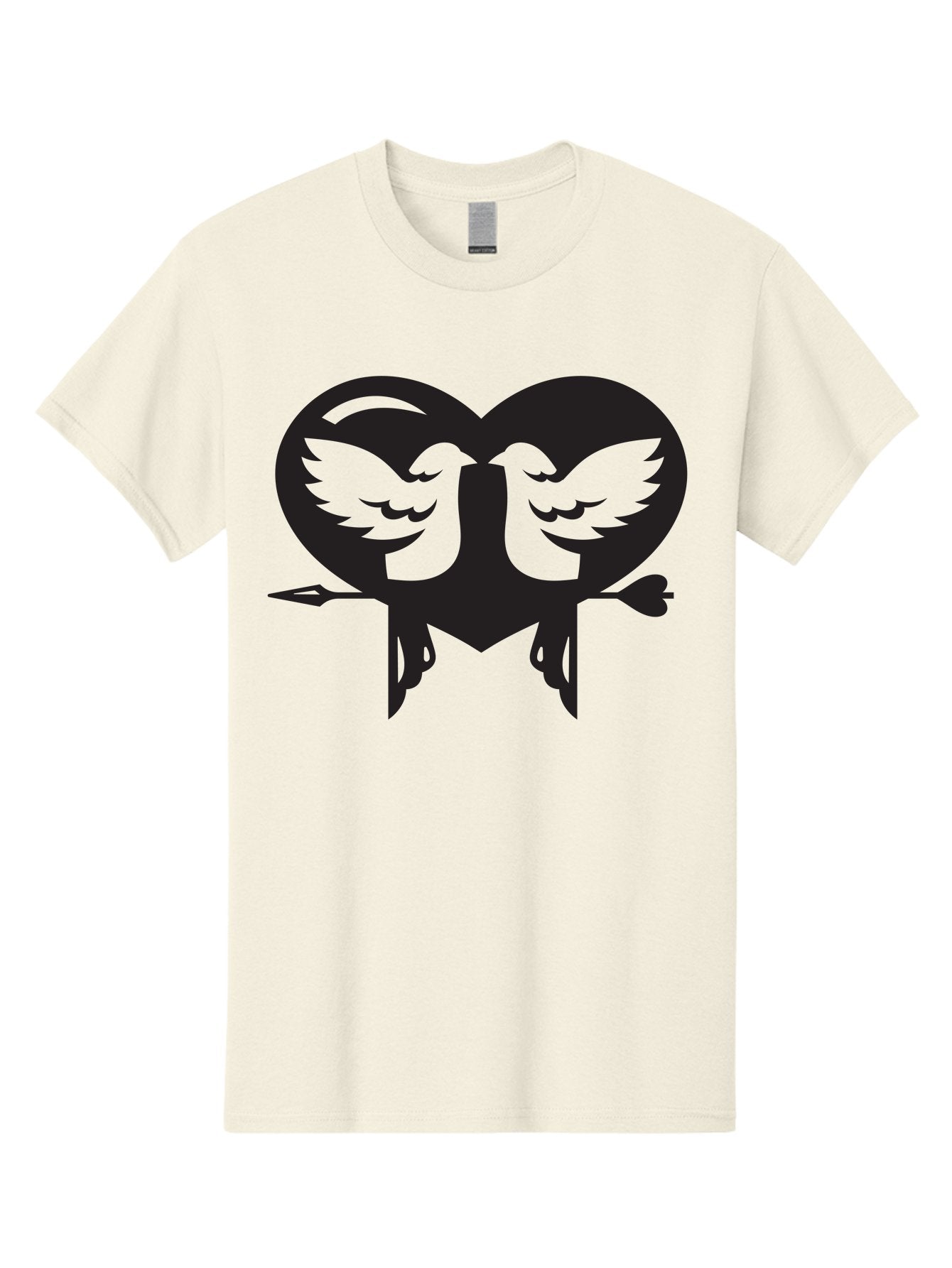 Cupid Men'S Graphic Tee, 100% Cotton, Comfortable Casual Summer Wear, Machine Washable, Heart Shape, Swallows Silhouette, Doves, Birds In Love, Arrow Through Heart, Love Symbol, Romantic Gesture, Tender Moment, Heartwarming Scene, Bird Art, Aab267 10