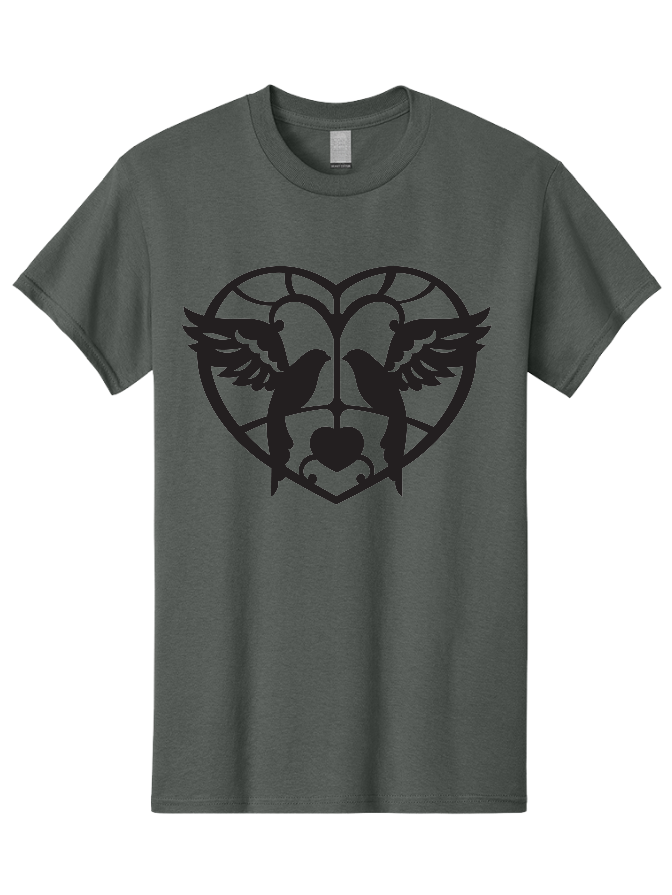 Dove-Heart Men'S Graphic Tee, 100% Cotton, Comfortable Casual Summer Wear, Machine Washable, Doves In Love, Heart Symbol, Symbol Of Love, Peace Doves, Unity, Harmony, Love And Peace, Couple Doves, Decorative Doves Aab268 3