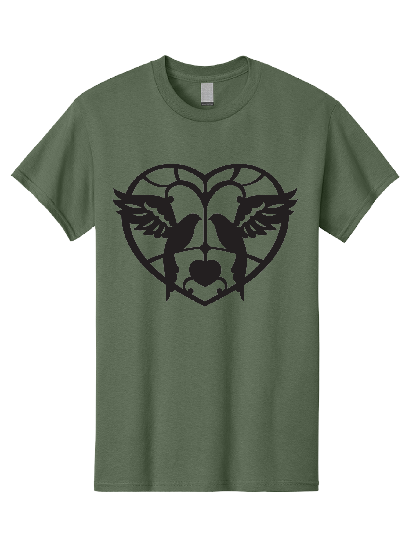 Dove-Heart Men'S Graphic Tee, 100% Cotton, Comfortable Casual Summer Wear, Machine Washable, Doves In Love, Heart Symbol, Symbol Of Love, Peace Doves, Unity, Harmony, Love And Peace, Couple Doves, Decorative Doves Aab268 15