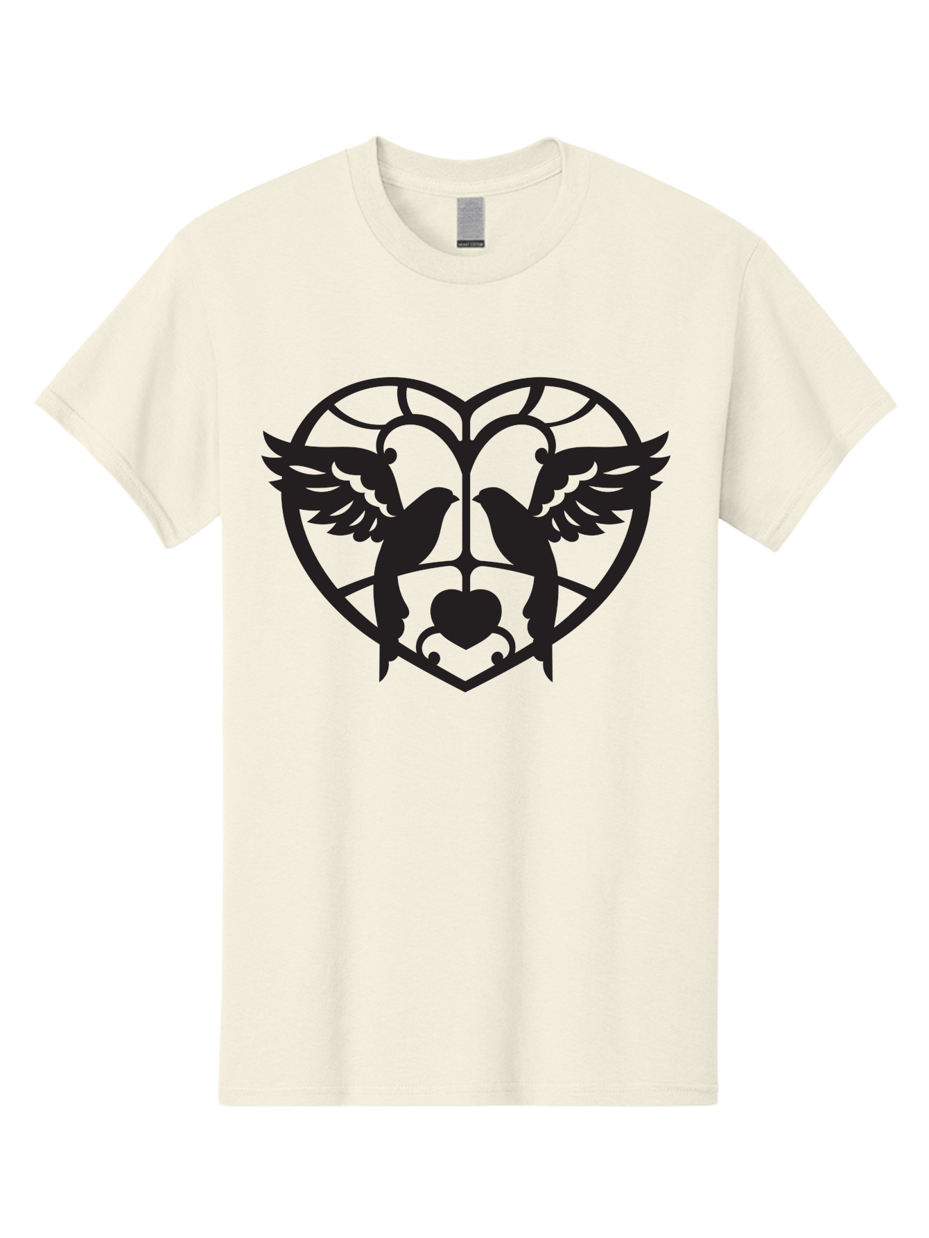 Dove-Heart Men'S Graphic Tee, 100% Cotton, Comfortable Casual Summer Wear, Machine Washable, Doves In Love, Heart Symbol, Symbol Of Love, Peace Doves, Unity, Harmony, Love And Peace, Couple Doves, Decorative Doves Aab268 17
