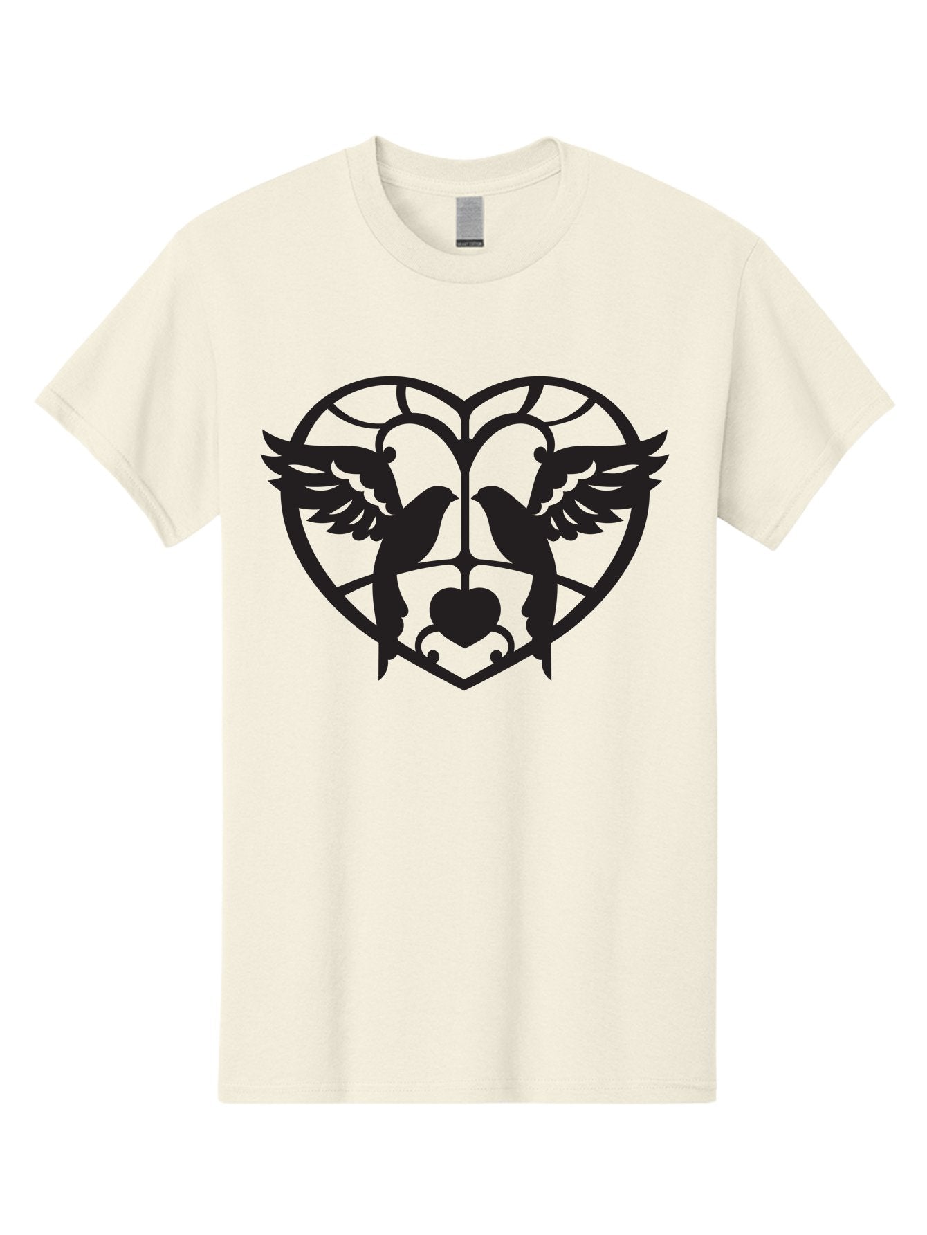 Dove-Heart Men'S Graphic Tee, 100% Cotton, Comfortable Casual Summer Wear, Machine Washable, Doves In Love, Heart Symbol, Symbol Of Love, Peace Doves, Unity, Harmony, Love And Peace, Couple Doves, Decorative Doves Aab268 11