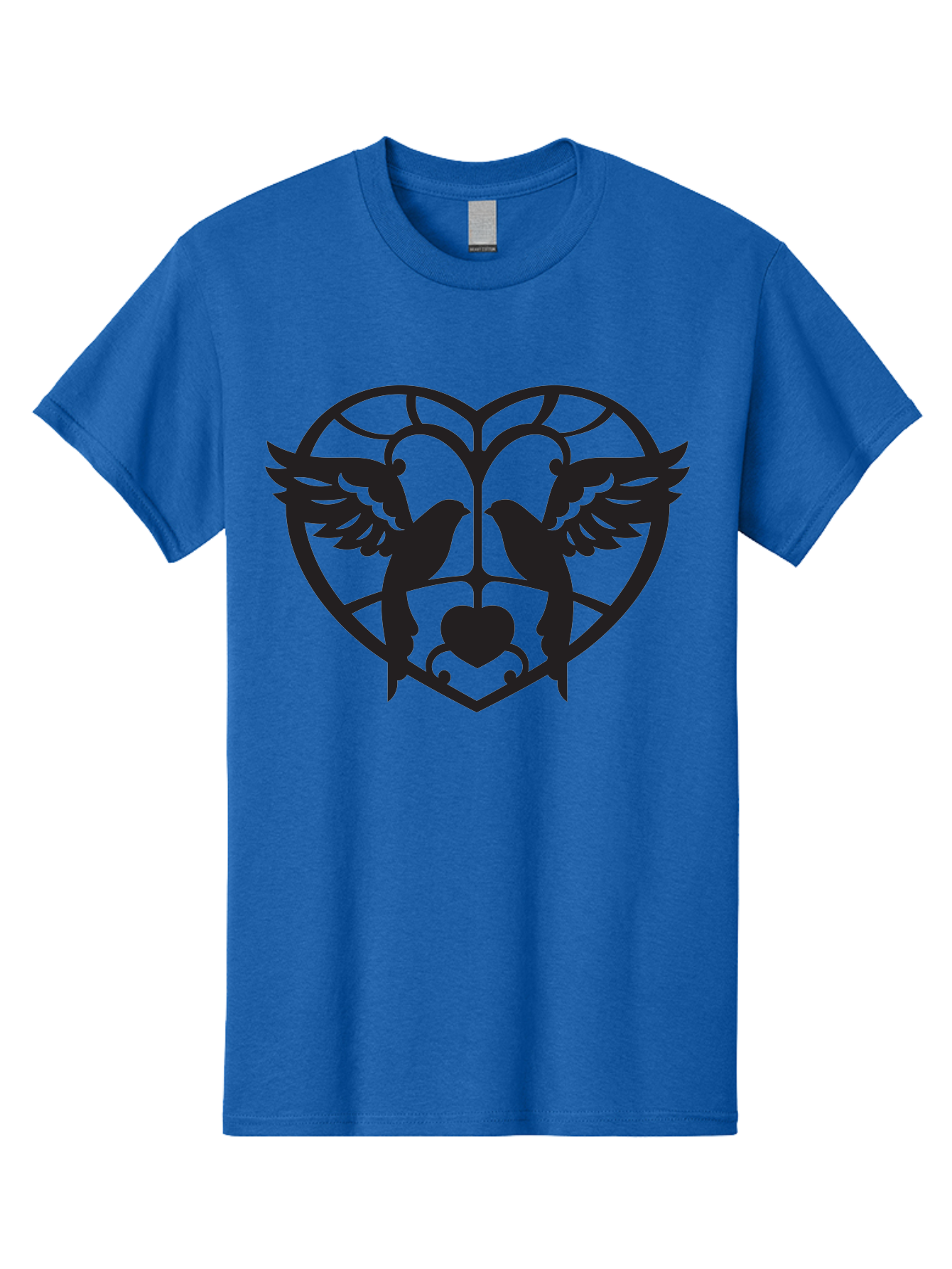 Dove-Heart Men'S Graphic Tee, 100% Cotton, Comfortable Casual Summer Wear, Machine Washable, Doves In Love, Heart Symbol, Symbol Of Love, Peace Doves, Unity, Harmony, Love And Peace, Couple Doves, Decorative Doves Aab268 25