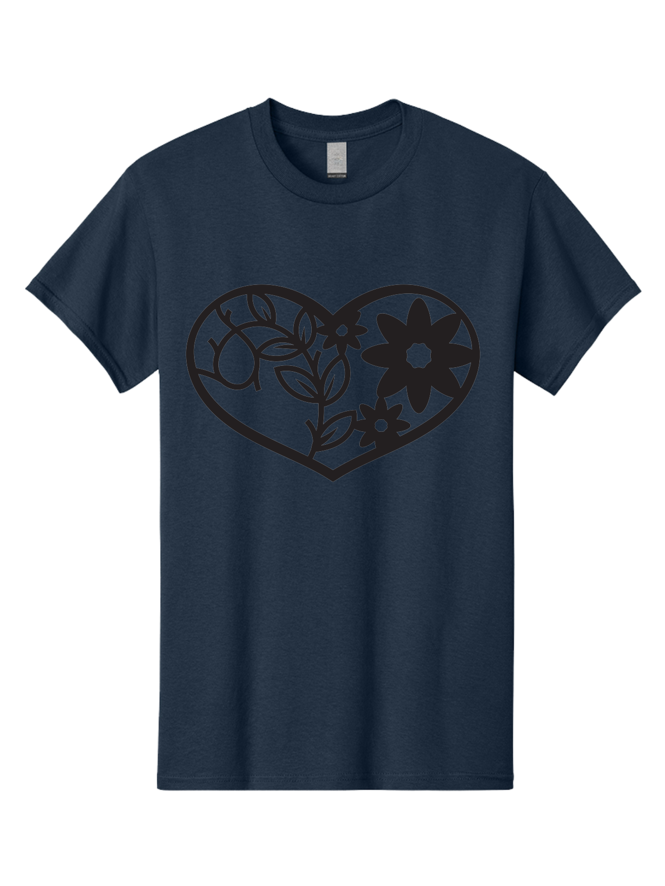 Floral-Heart Men'S Graphic Tee, 100% Cotton, Comfortable Casual Summer Wear, Machine Washable, Heart Shape, Floral Design, Flowers, Leaves, Botanical Elements, Love Symbol, Decorative Art, Simple Illustrations, Minimalist Style, Flower Motifs Aab269 17