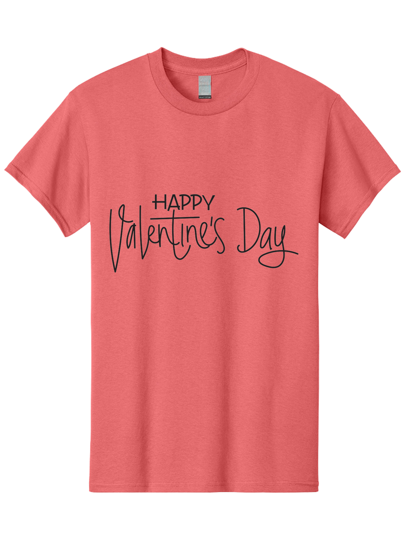 Happy-Valentine-S-Day Men'S Graphic Tee, 100% Cotton, Comfortable Casual Summer Wear, Machine Washable, Valentine'S Day Greeting, Love Message, Handwritten Text, Handwritten Font, Happy Valentine'S Day, Love Card, Romantic Gesture, Black Text Aab272 7