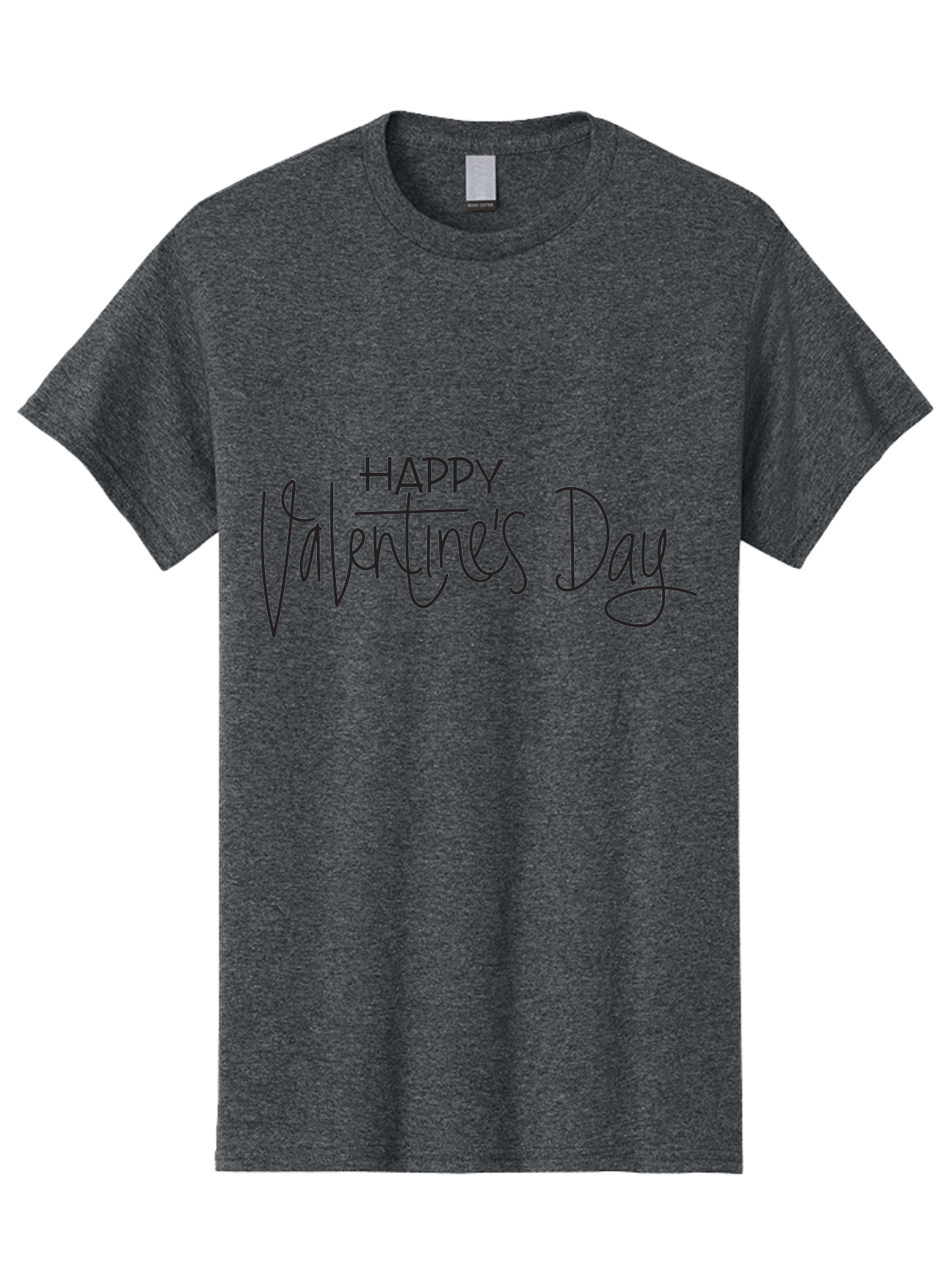 Happy-Valentine-S-Day Men'S Graphic Tee, 100% Cotton, Comfortable Casual Summer Wear, Machine Washable, Valentine'S Day Greeting, Love Message, Handwritten Text, Handwritten Font, Happy Valentine'S Day, Love Card, Romantic Gesture, Black Text Aab272