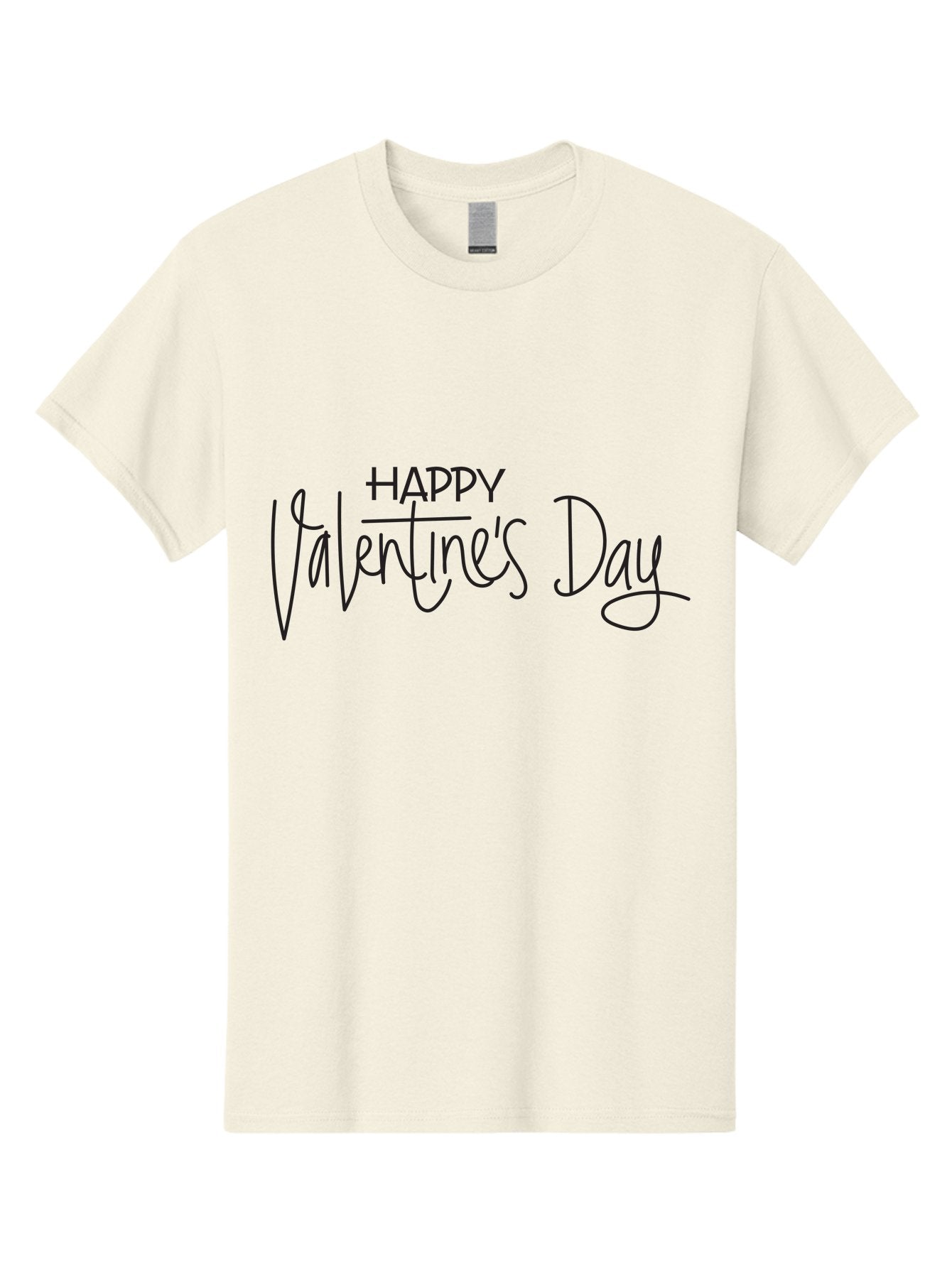 Happy-Valentine-S-Day Men'S Graphic Tee, 100% Cotton, Comfortable Casual Summer Wear, Machine Washable, Valentine'S Day Greeting, Love Message, Handwritten Text, Handwritten Font, Happy Valentine'S Day, Love Card, Romantic Gesture, Black Text Aab272 9