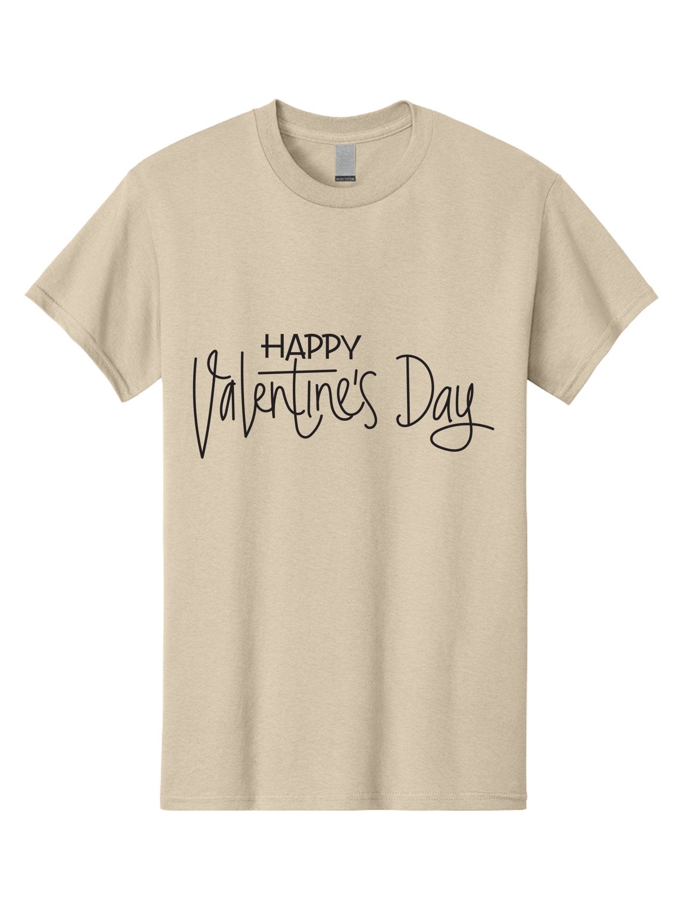 Happy-Valentine-S-Day Men'S Graphic Tee, 100% Cotton, Comfortable Casual Summer Wear, Machine Washable, Valentine'S Day Greeting, Love Message, Handwritten Text, Handwritten Font, Happy Valentine'S Day, Love Card, Romantic Gesture, Black Text Aab272 5