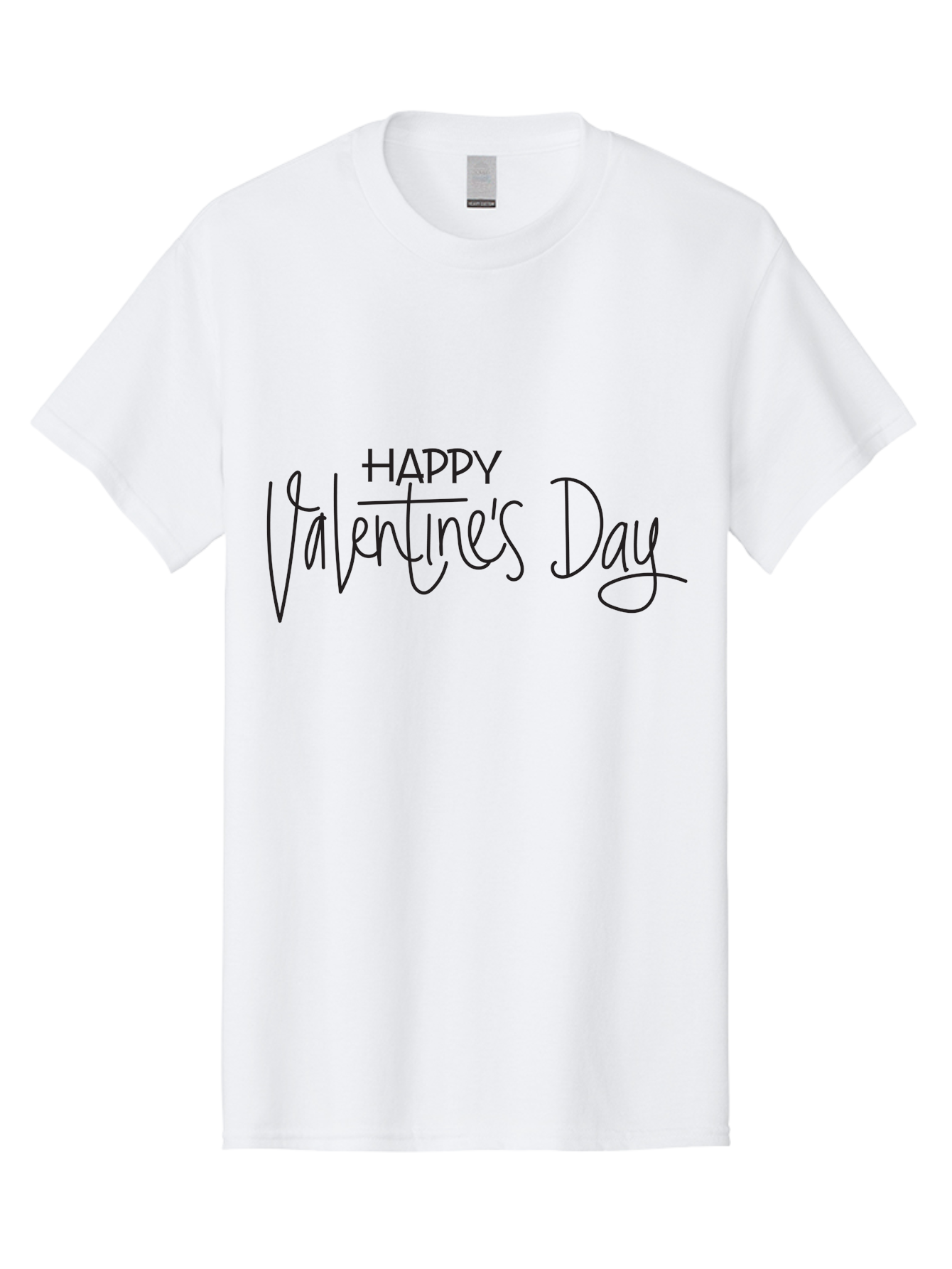 Happy-Valentine-S-Day Men'S Graphic Tee, 100% Cotton, Comfortable Casual Summer Wear, Machine Washable, Valentine'S Day Greeting, Love Message, Handwritten Text, Handwritten Font, Happy Valentine'S Day, Love Card, Romantic Gesture, Black Text Aab272 27