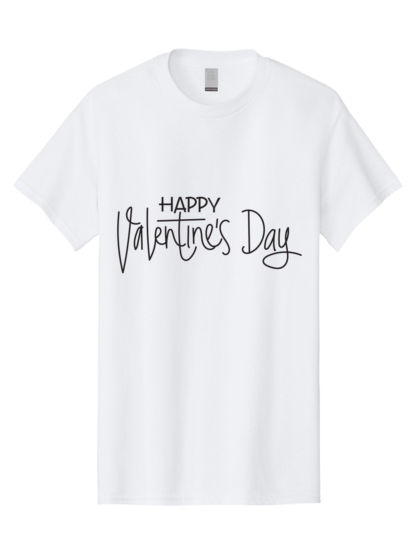 Happy-Valentine-S-Day Men'S Graphic Tee, 100% Cotton, Comfortable Casual Summer Wear, Machine Washable, Valentine'S Day Greeting, Love Message, Handwritten Text, Handwritten Font, Happy Valentine'S Day, Love Card, Romantic Gesture, Black Text Aab272 10