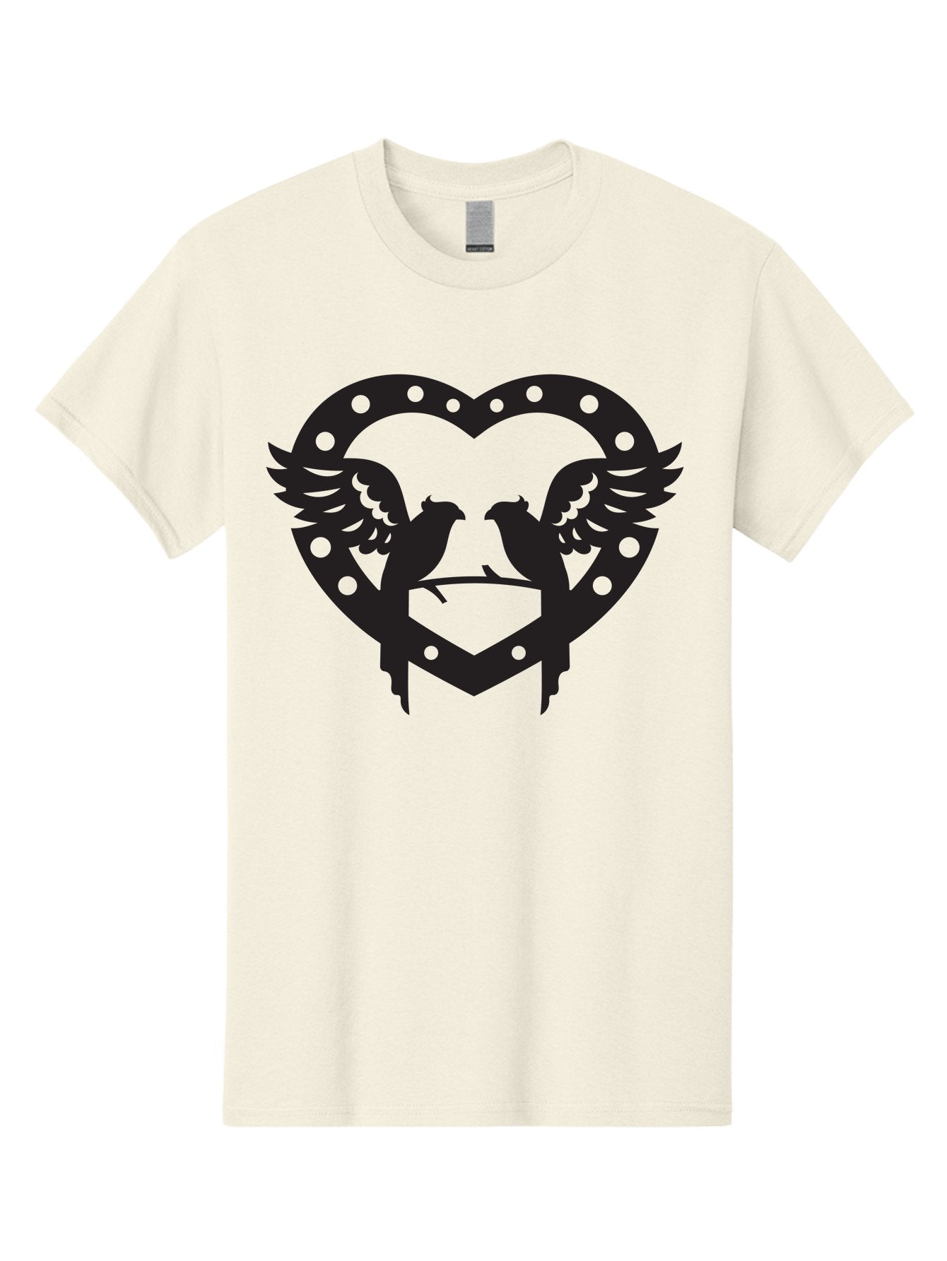 Heart-Birds Men'S Graphic Tee, 100% Cotton, Comfortable Casual Summer Wear, Machine Washable, Love Birds, Heart Shape, Decorative Key, Symbol Of Love, Romantic Motifs, Valentine'S Day Theme, Couple Birds, Winged Hearts, Ornate Design, Aab273 8