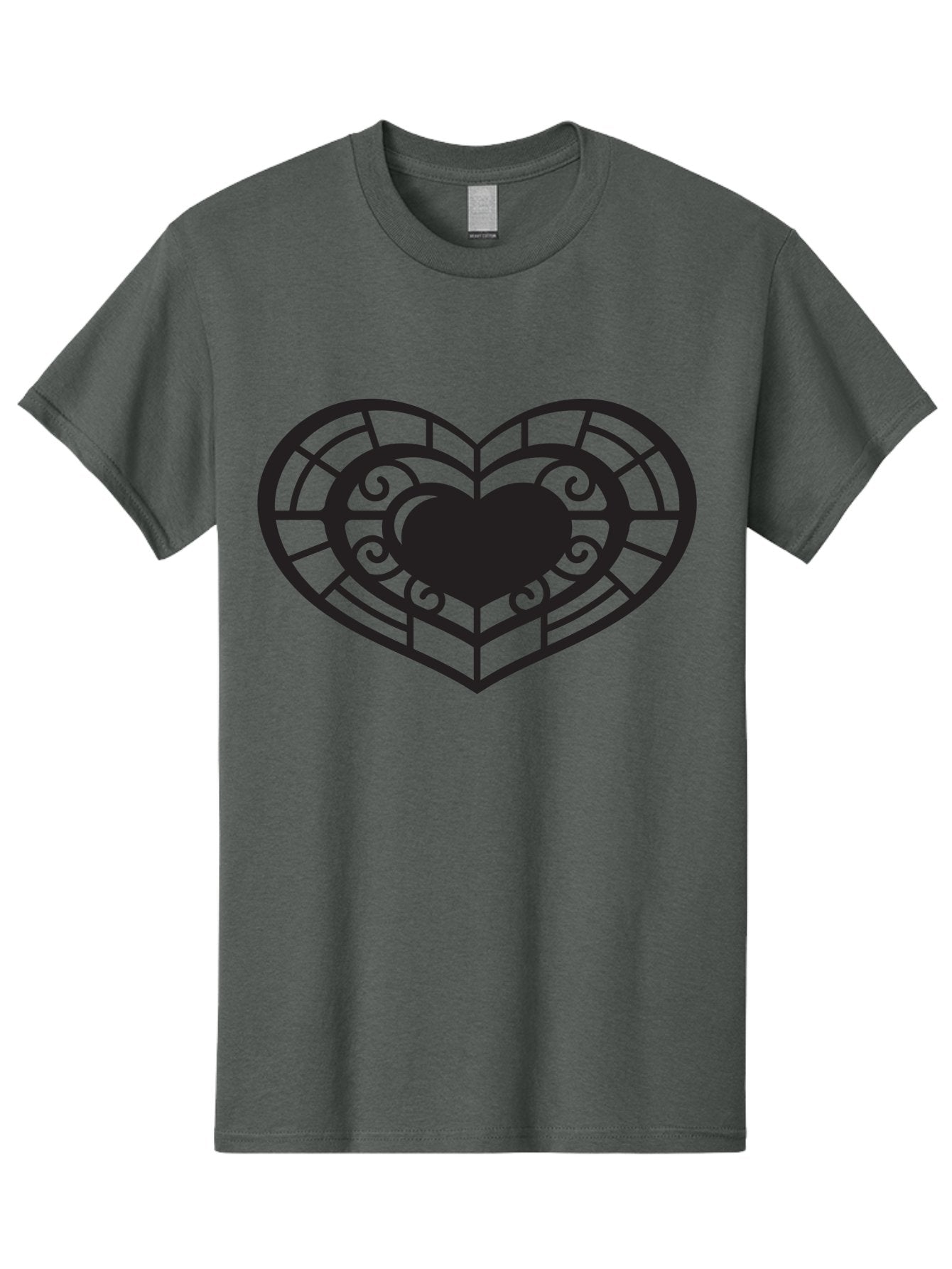 Heart-Design Men'S Graphic Tee, 100% Cotton, Comfortable Casual Summer Wear, Machine Washable, Stained Glass Heart, Decorative Heart, Intricate Design, Heart Silhouette, Ornate Pattern, Swirling Shapes, Love Symbol, Valentines Day Aab274 13