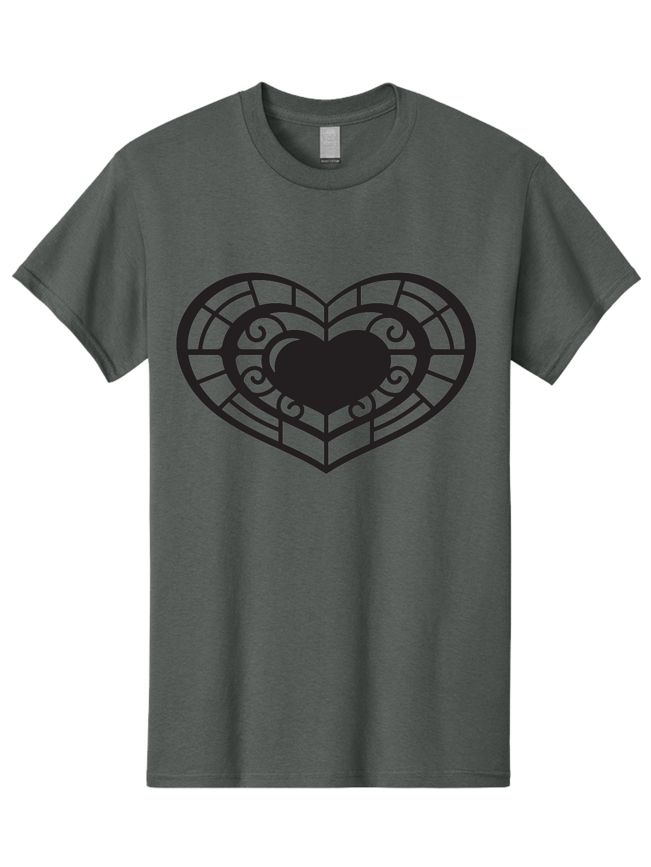 Heart-Design Men'S Graphic Tee, 100% Cotton, Comfortable Casual Summer Wear, Machine Washable, Stained Glass Heart, Decorative Heart, Intricate Design, Heart Silhouette, Ornate Pattern, Swirling Shapes, Love Symbol, Valentines Day Aab274 29
