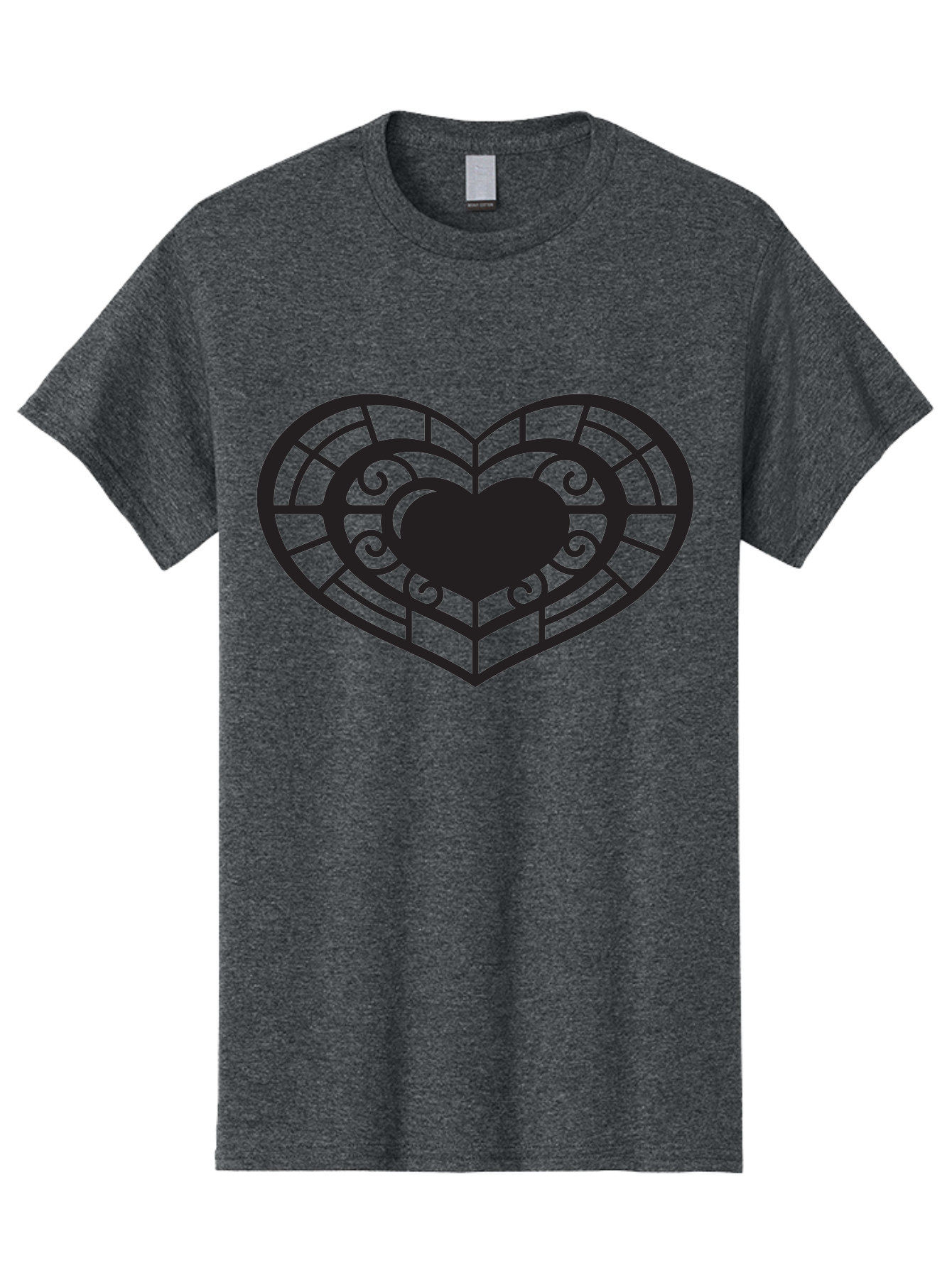Heart-Design Men'S Graphic Tee, 100% Cotton, Comfortable Casual Summer Wear, Machine Washable, Stained Glass Heart, Decorative Heart, Intricate Design, Heart Silhouette, Ornate Pattern, Swirling Shapes, Love Symbol, Valentines Day Aab274 5