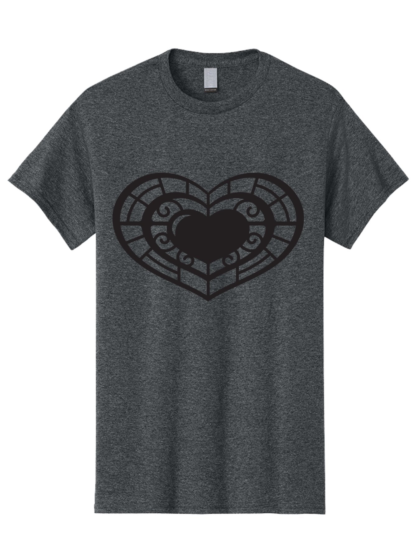 Heart-Design Men'S Graphic Tee, 100% Cotton, Comfortable Casual Summer Wear, Machine Washable, Stained Glass Heart, Decorative Heart, Intricate Design, Heart Silhouette, Ornate Pattern, Swirling Shapes, Love Symbol, Valentines Day Aab274 12